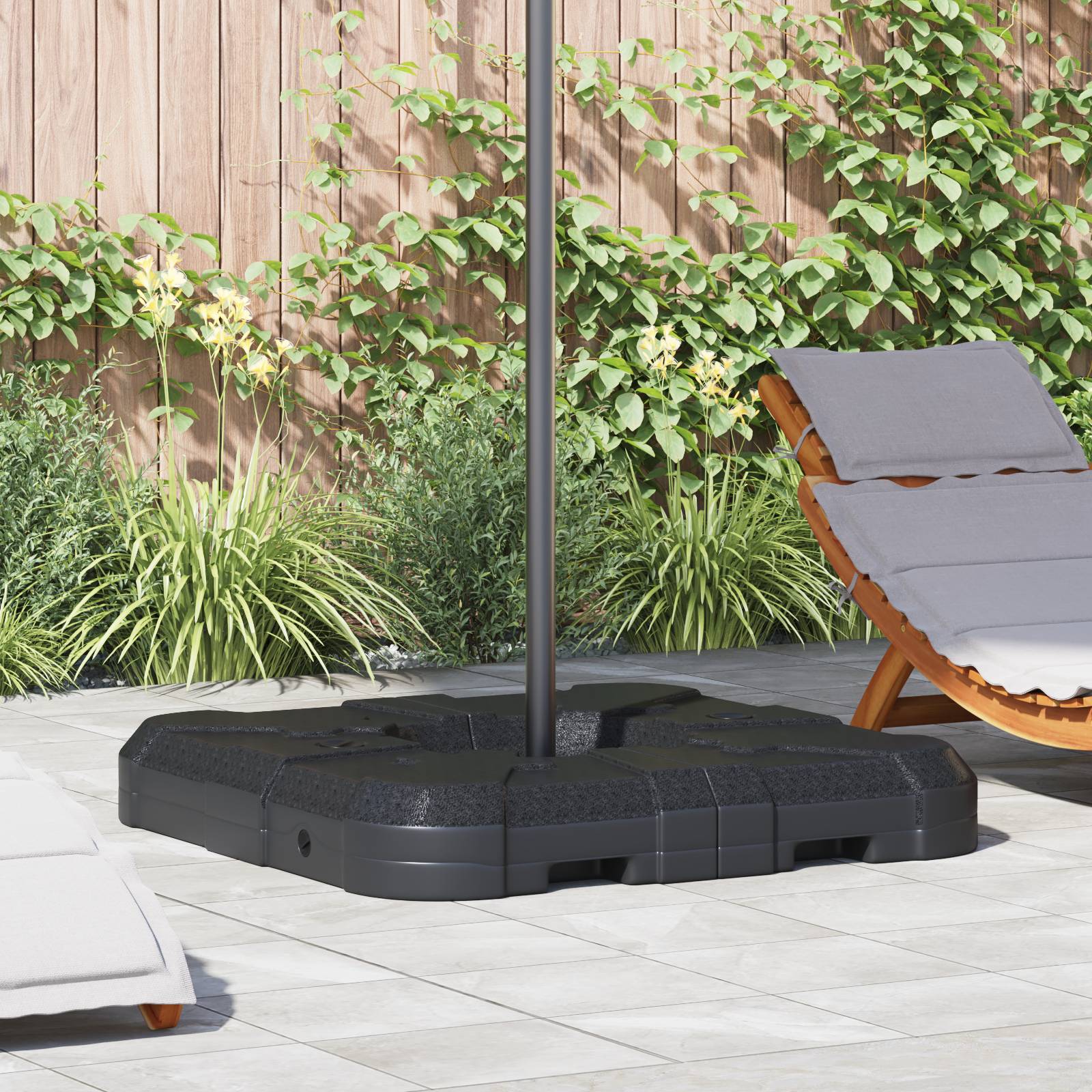 vidaXL 2-tlg. Sonnenschirmständer-Set 110 kg Sand oder 70 kg Wasser