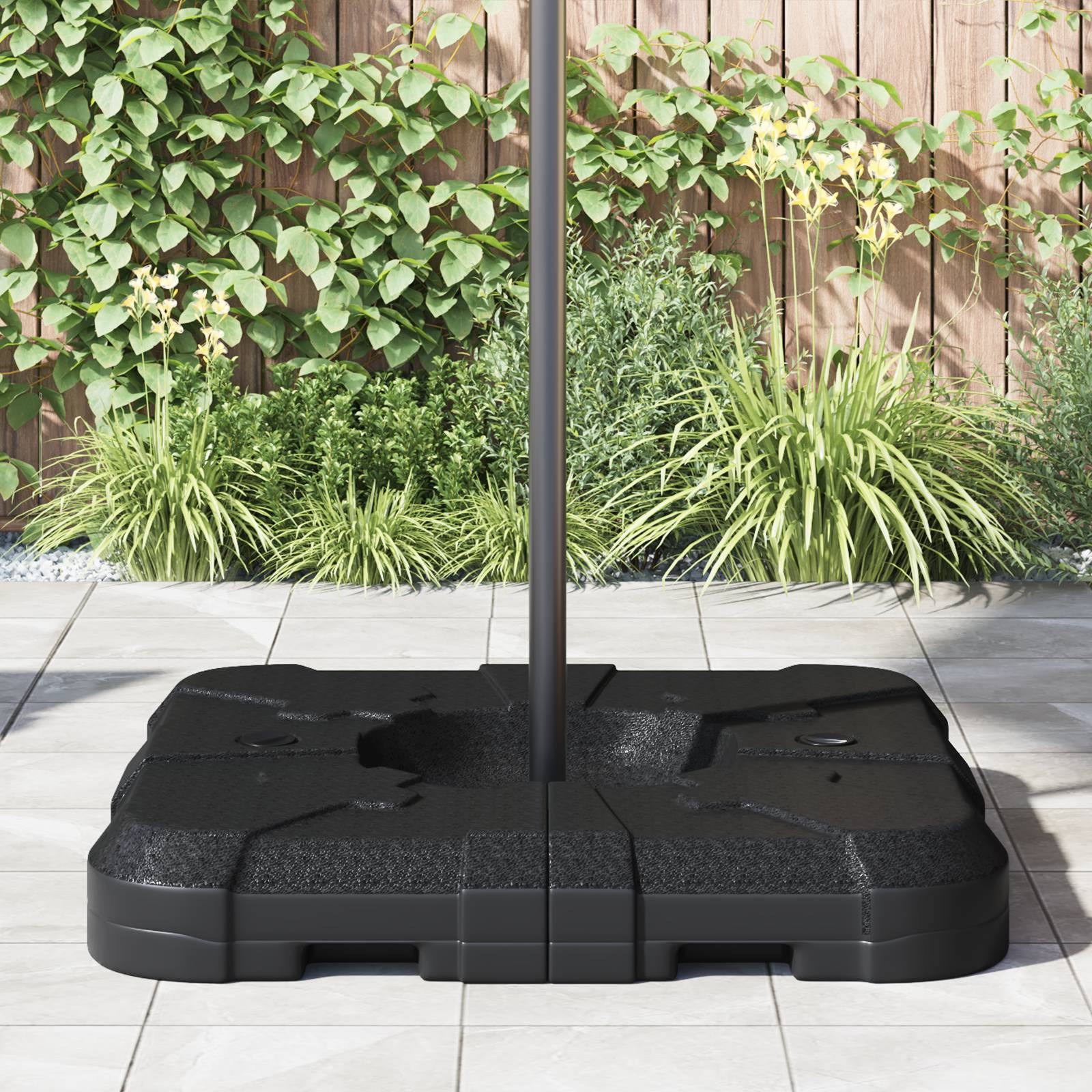 vidaXL 2-tlg. Sonnenschirmständer-Set 110 kg Sand oder 70 kg Wasser