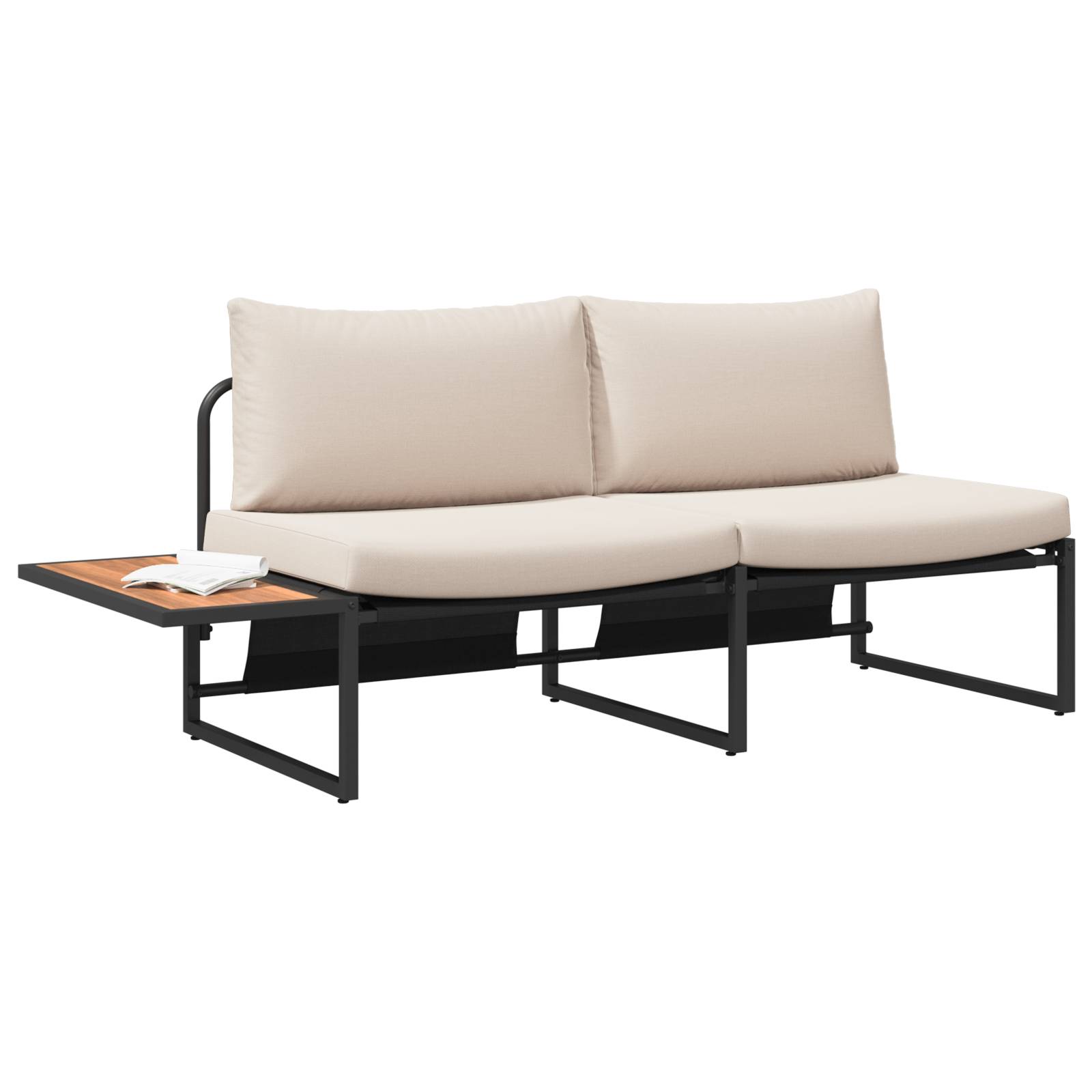 vidaXL Gartensofa 2-Sitzer mit Taupe Kissen