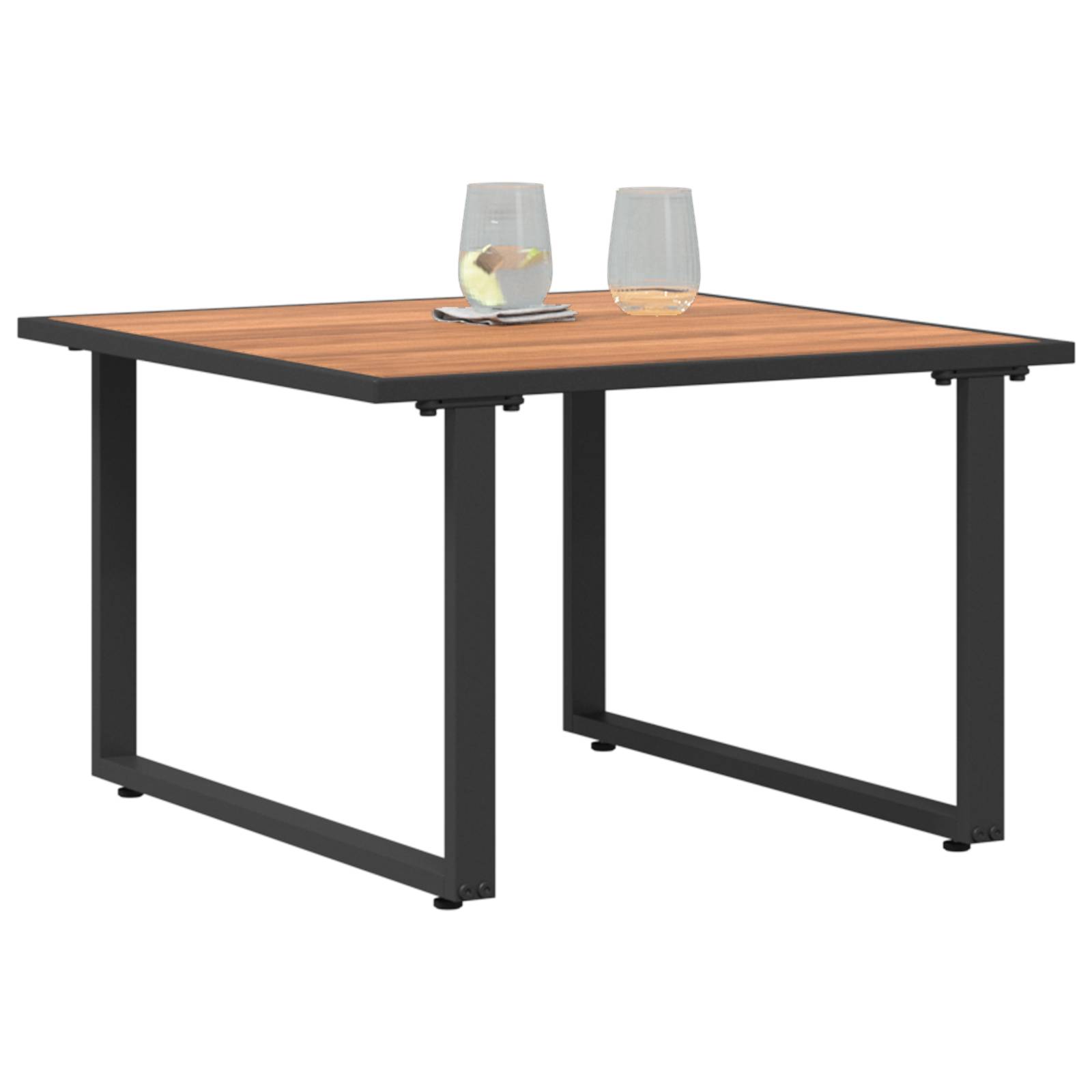 vidaXL Garten-Couchtisch Braun 55x55x35 cm DPC und Stahl