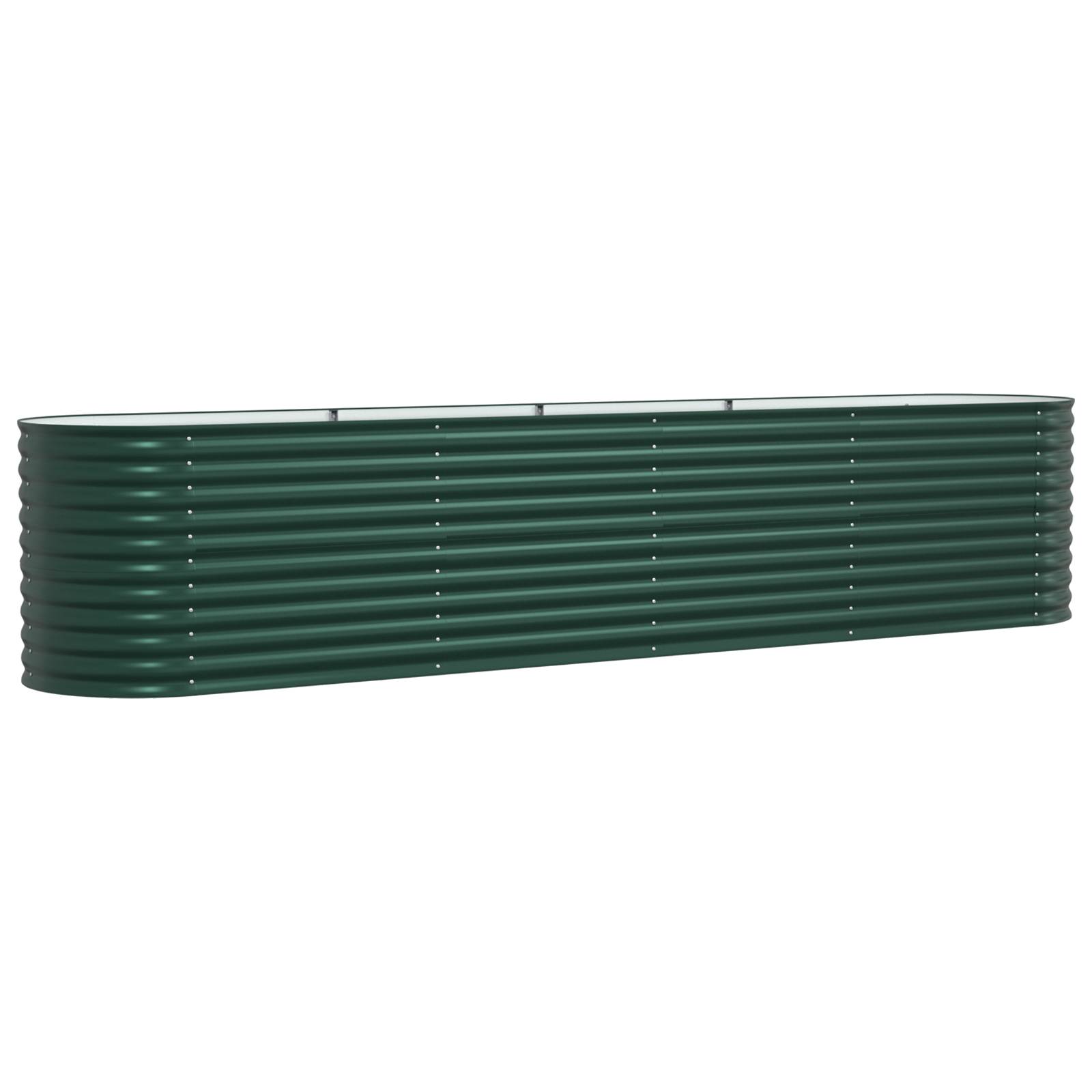 vidaXL Hochbeet Grün 400x80x81 cm Verzinkter Stahl