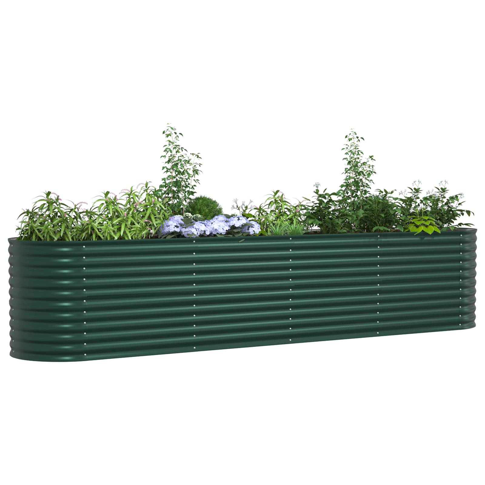vidaXL Hochbeet Grün 400x80x81 cm Verzinkter Stahl