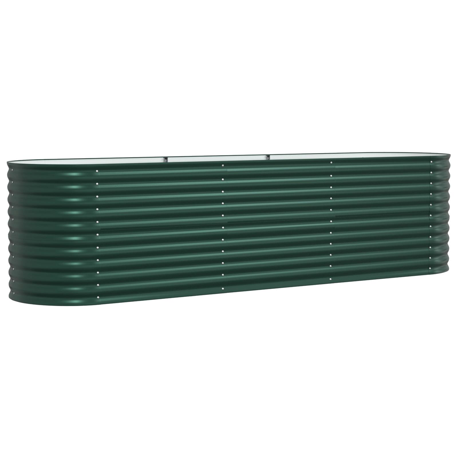 vidaXL Hochbeet Grün 320x80x81 cm Verzinkter Stahl