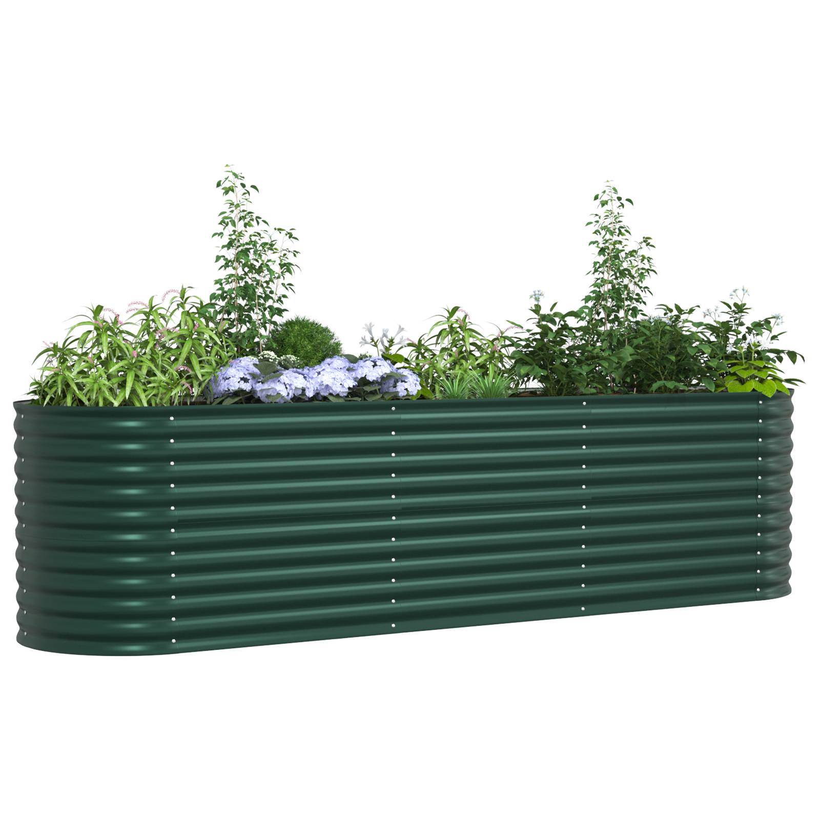 vidaXL Hochbeet Grün 320x80x81 cm Verzinkter Stahl