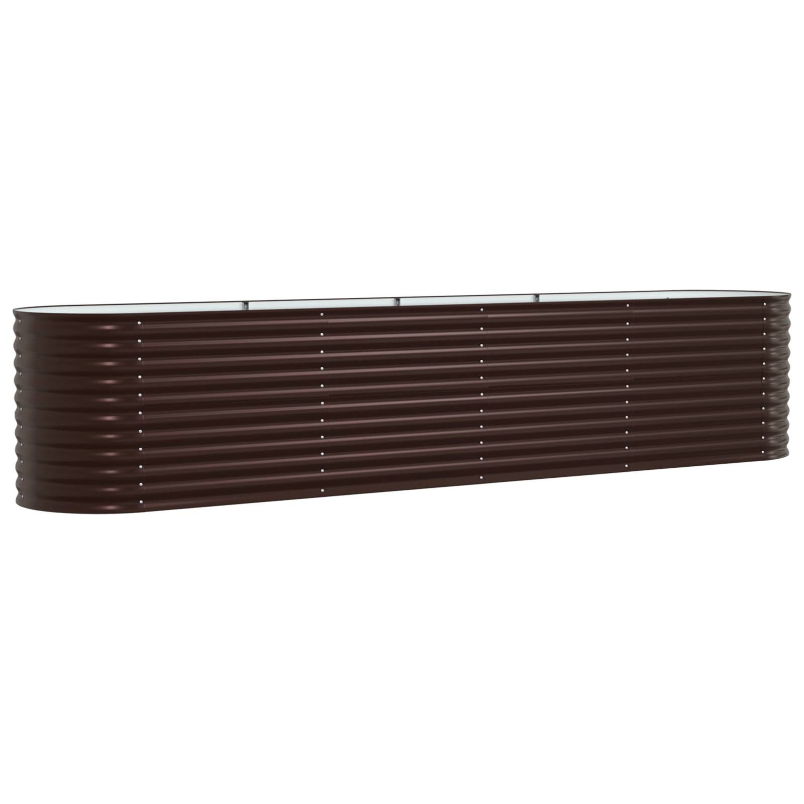 vidaXL Hochbeet Braun 400x80x81 cm Verzinkter Stahl