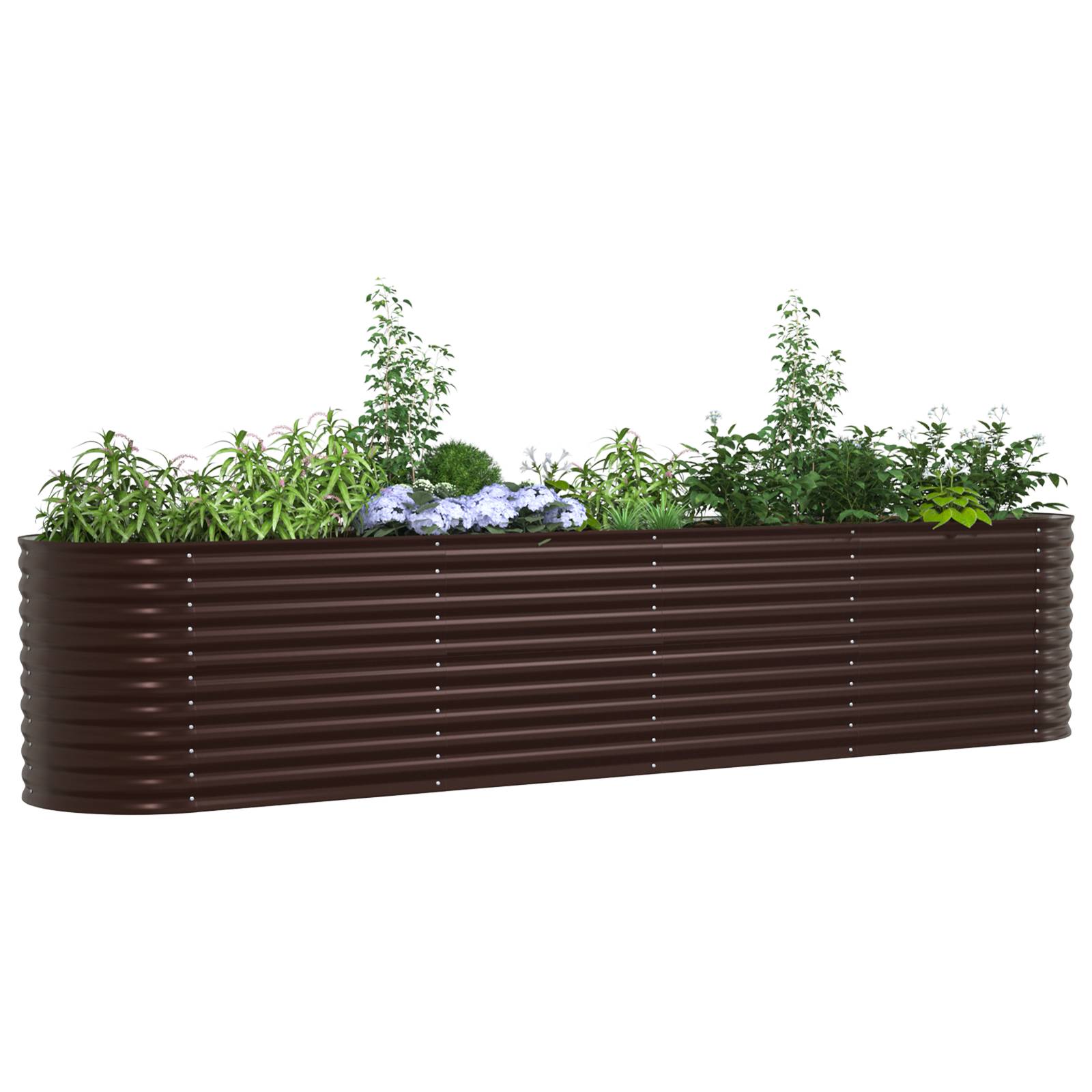 vidaXL Hochbeet Braun 400x80x81 cm Verzinkter Stahl