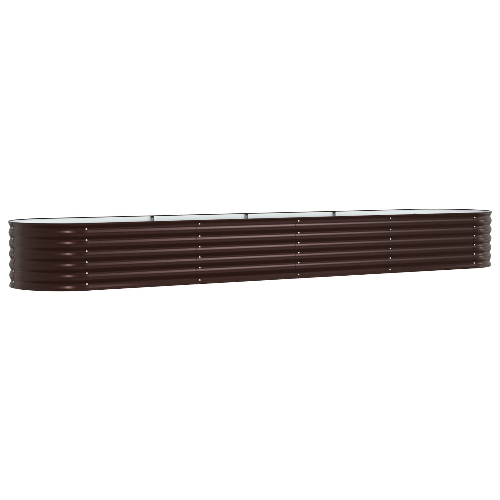 vidaXL Garten Hochbeet Braun 400x80x44 cm aus verzinktem Stahl