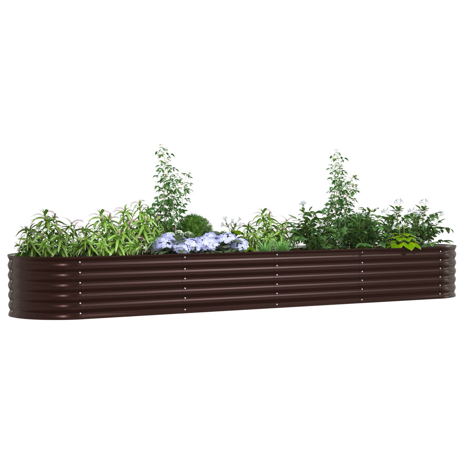 vidaXL Garten Hochbeet Braun 400x80x44 cm aus verzinktem Stahl