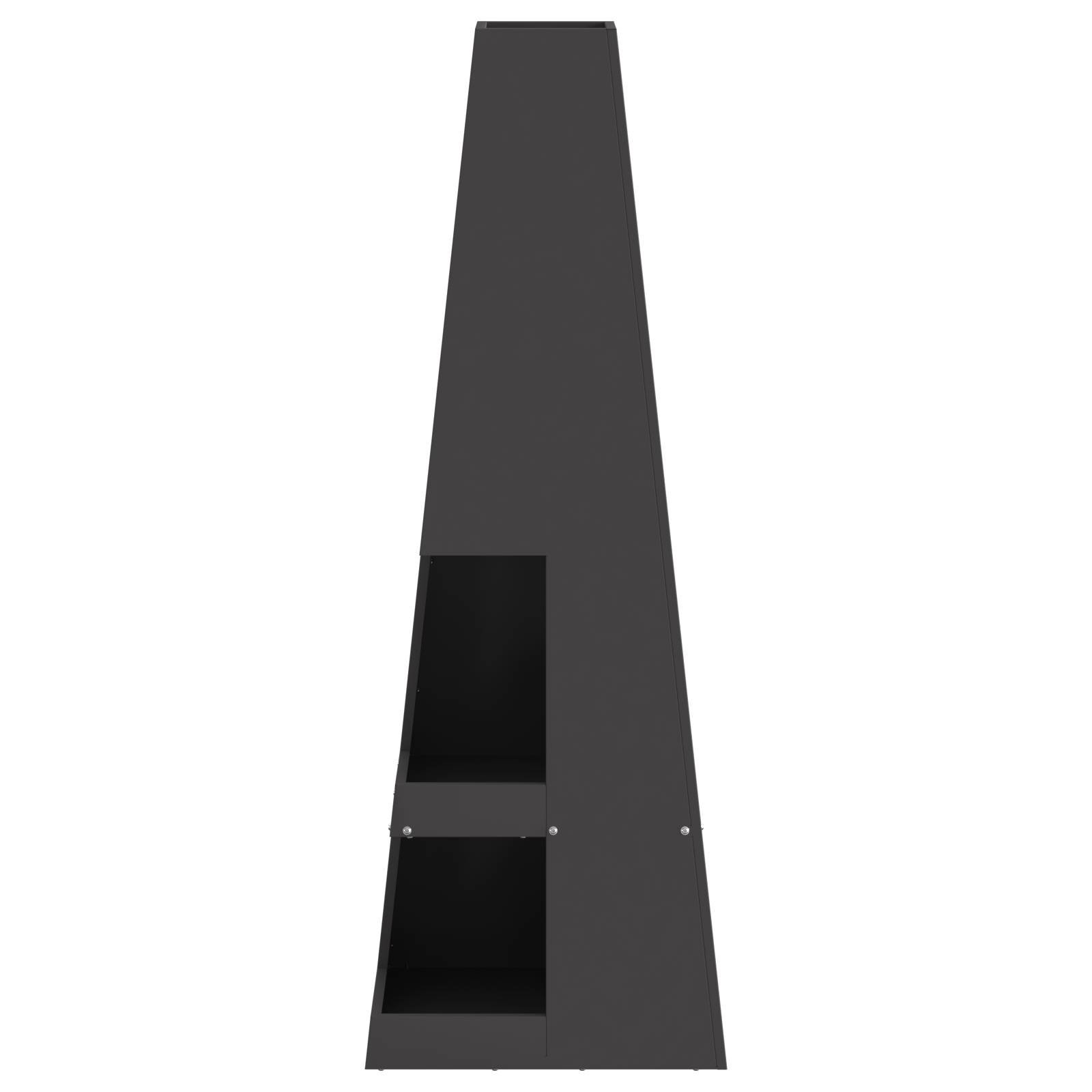 vidaXL Feuerstelle mit Holzlager Schwarz 35 x 35 x 100 cm aus Stahl