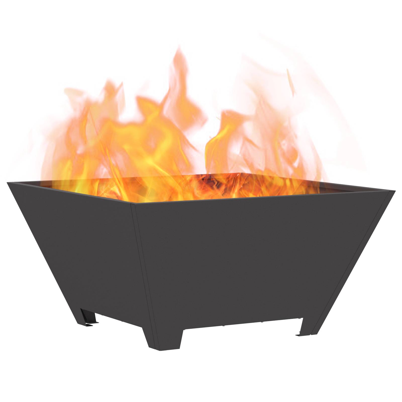 vidaXL Feuerstelle Quadratisch Schwarz 60x60x30 cm Stahl