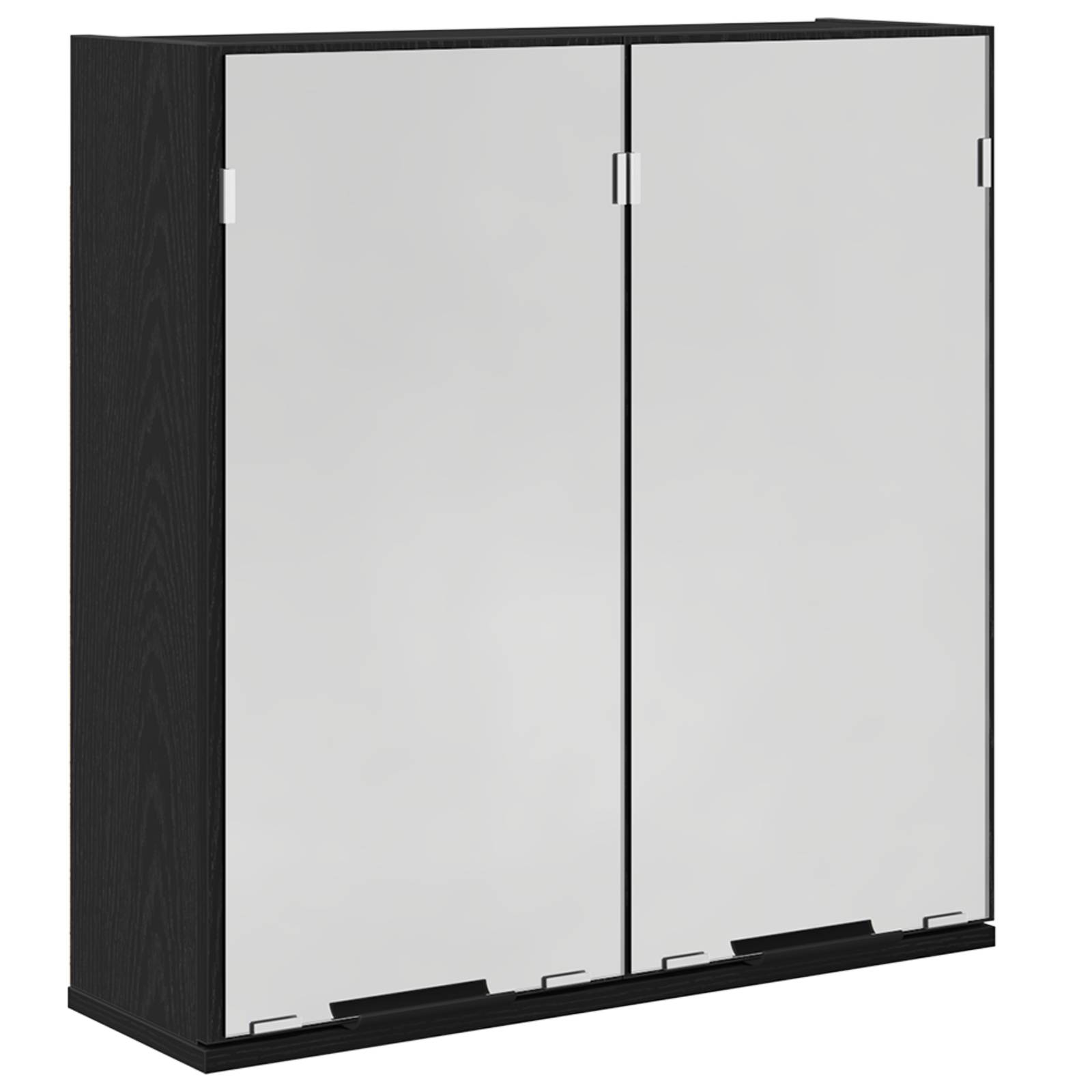 vidaXL Badezimmer-Spiegelschrank - Schwarzer Eichenlook, 64x20x66.5 cm, Gefertigt aus Holzwerkstoff