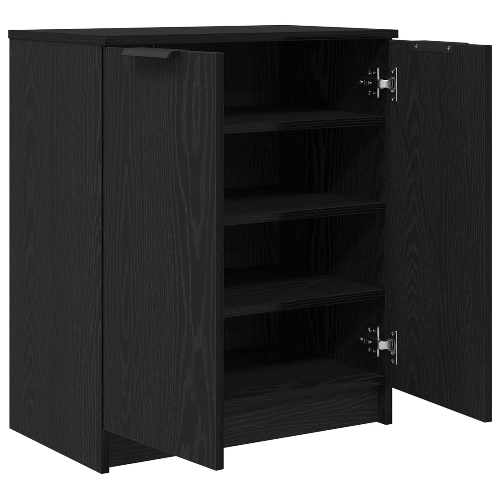 vidaXL Schuhschrank Schwarz Eiche 59x35x70 cm Holzwerkstoff
