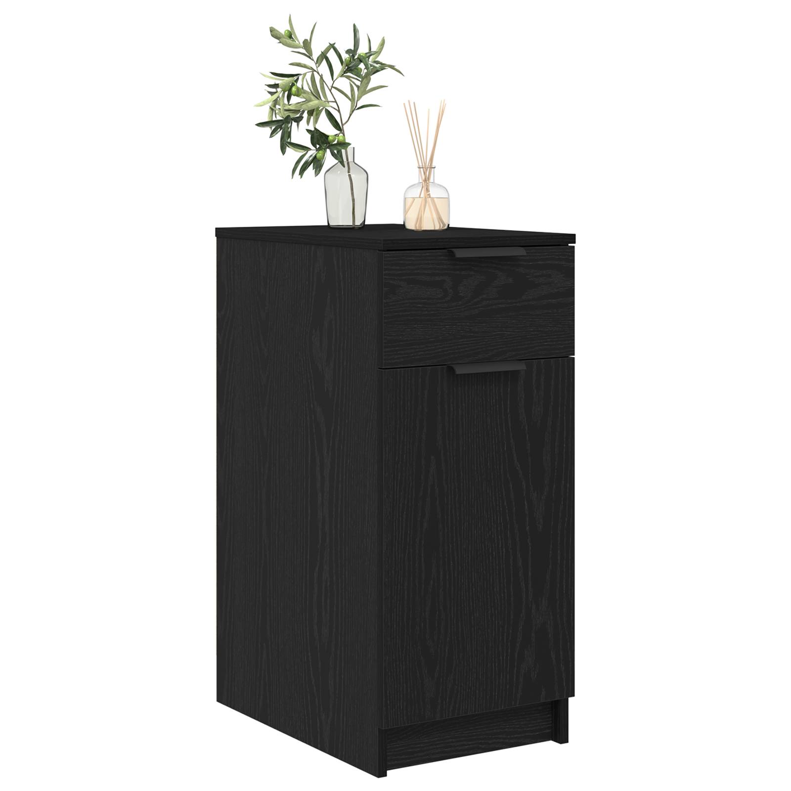 vidaXL Schreibtischschrank in Schwarz Eiche - 33x50x75 cm - Hergestellt aus Werkstoff