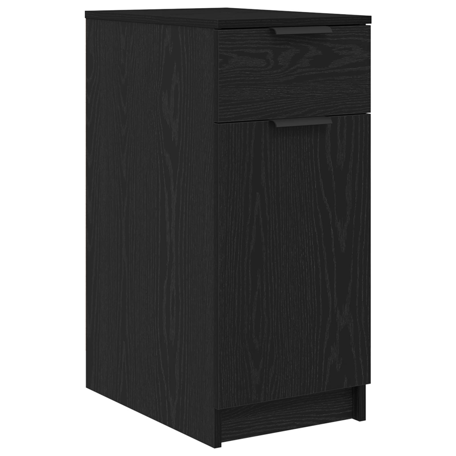 vidaXL Schreibtischschrank in Schwarz Eiche - 33x50x75 cm - Hergestellt aus Werkstoff