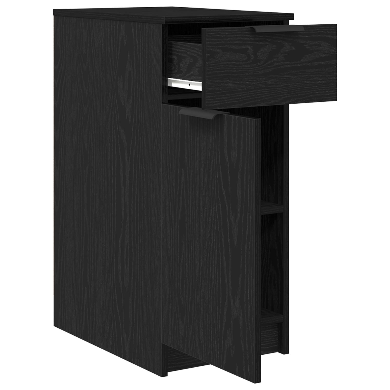 vidaXL Schreibtischschrank in Schwarz Eiche - 33x50x75 cm - Hergestellt aus Werkstoff