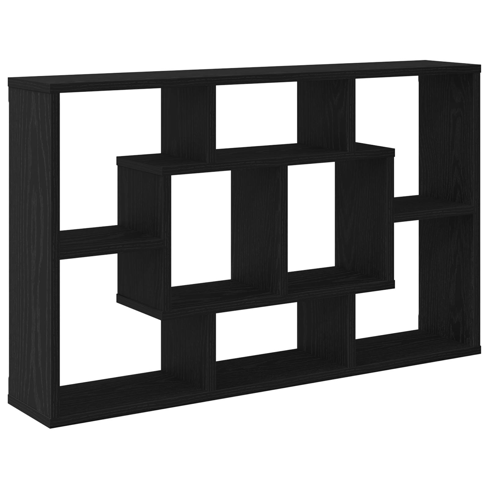 vidaXL Wandregal - Schwarzes Eichenholz, 85 x 16 x 52,5 cm, Hergestellt aus Holzwerkstoff