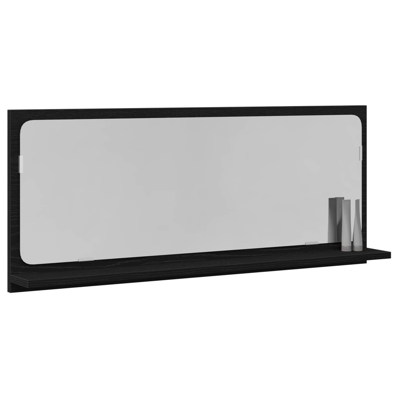vidaXL Badezimmer Spiegel Schwarz Eiche 90x10,5x37 cm Holzwerkstoff
