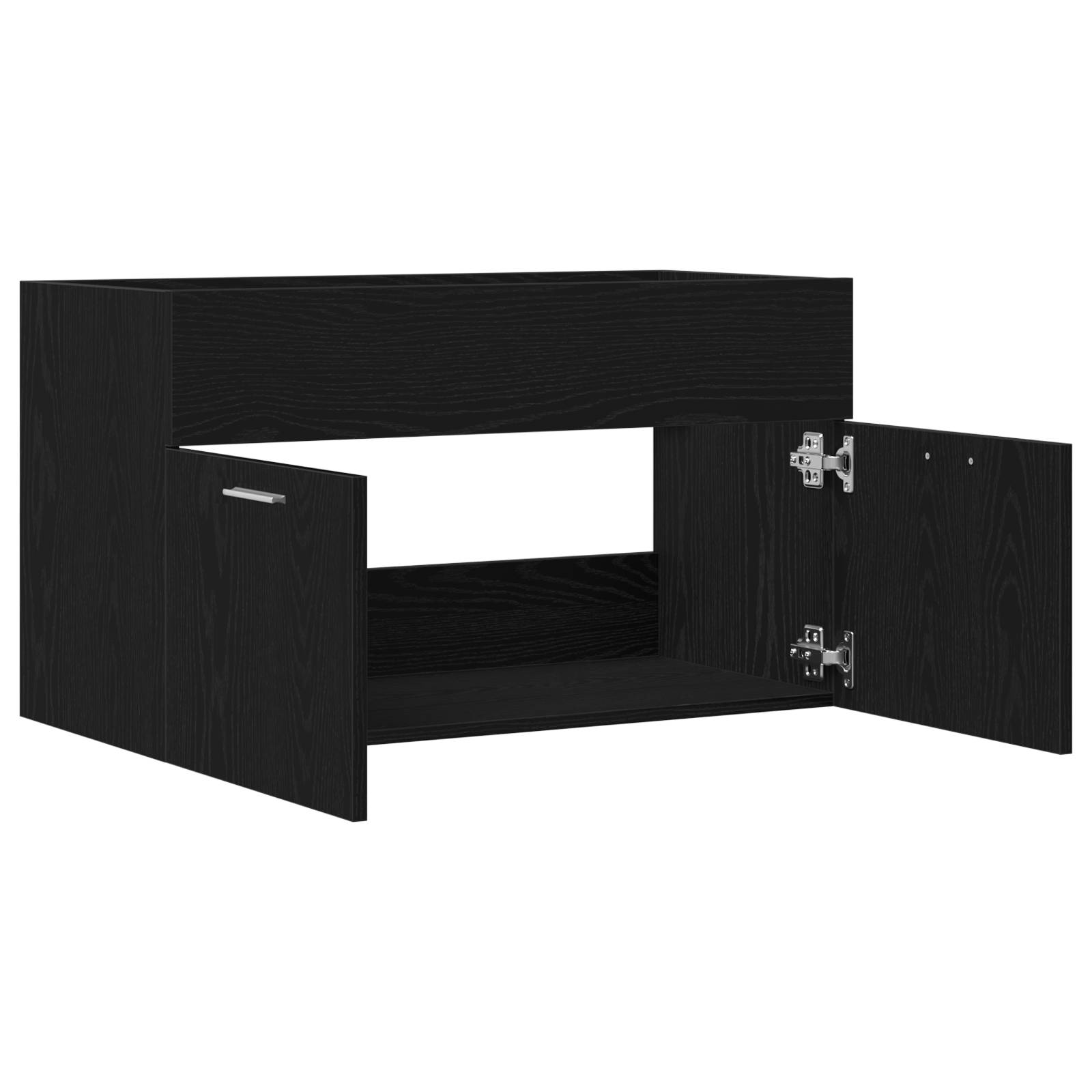vidaXL Badezimmer-Waschtischschrank in Schwarz-Eiche 80x38,5x46 cm aus Holzwerkstoff