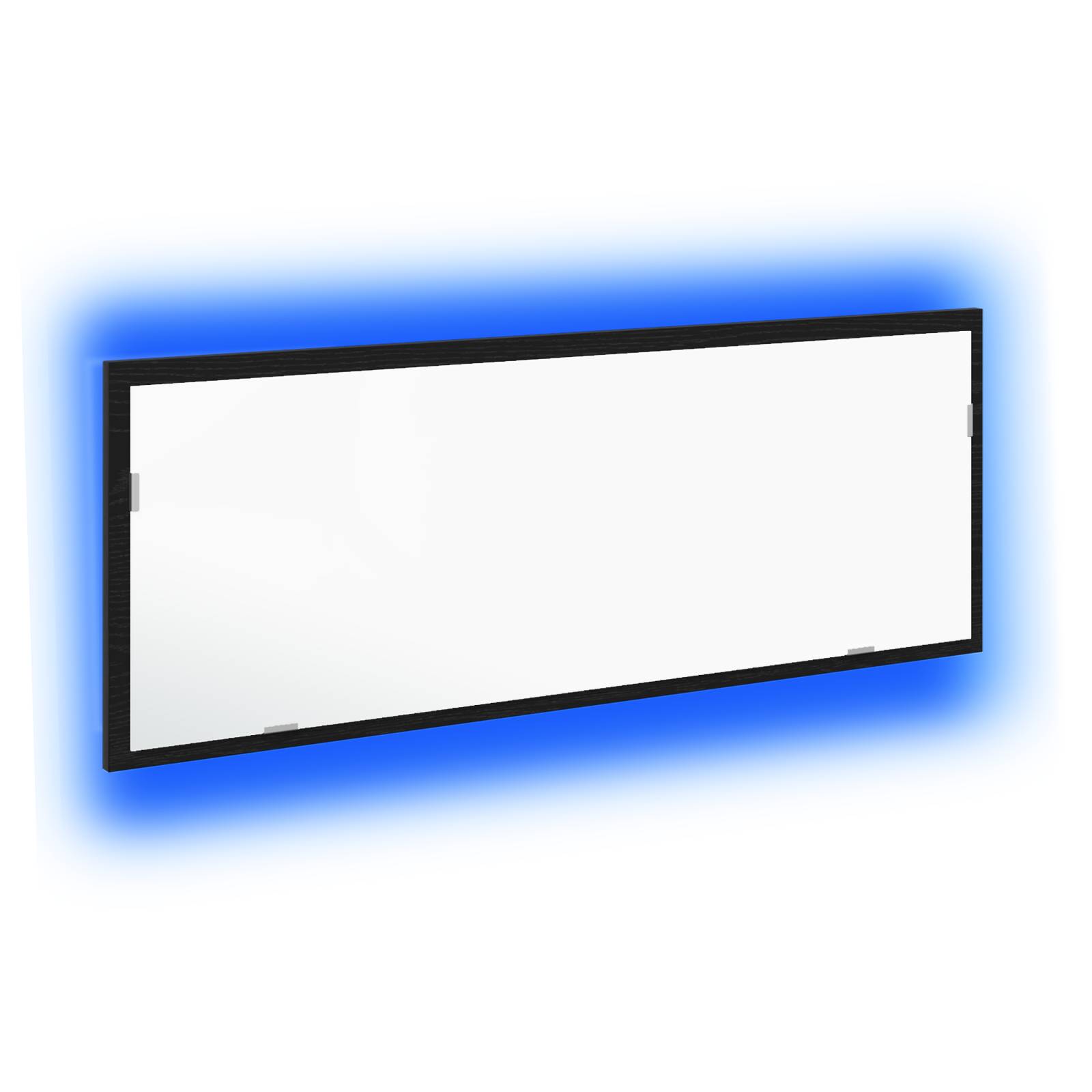 vidaXL LED Badspiegel Schwarz Eiche 100x8,5x37 cm Holzwerkstoff