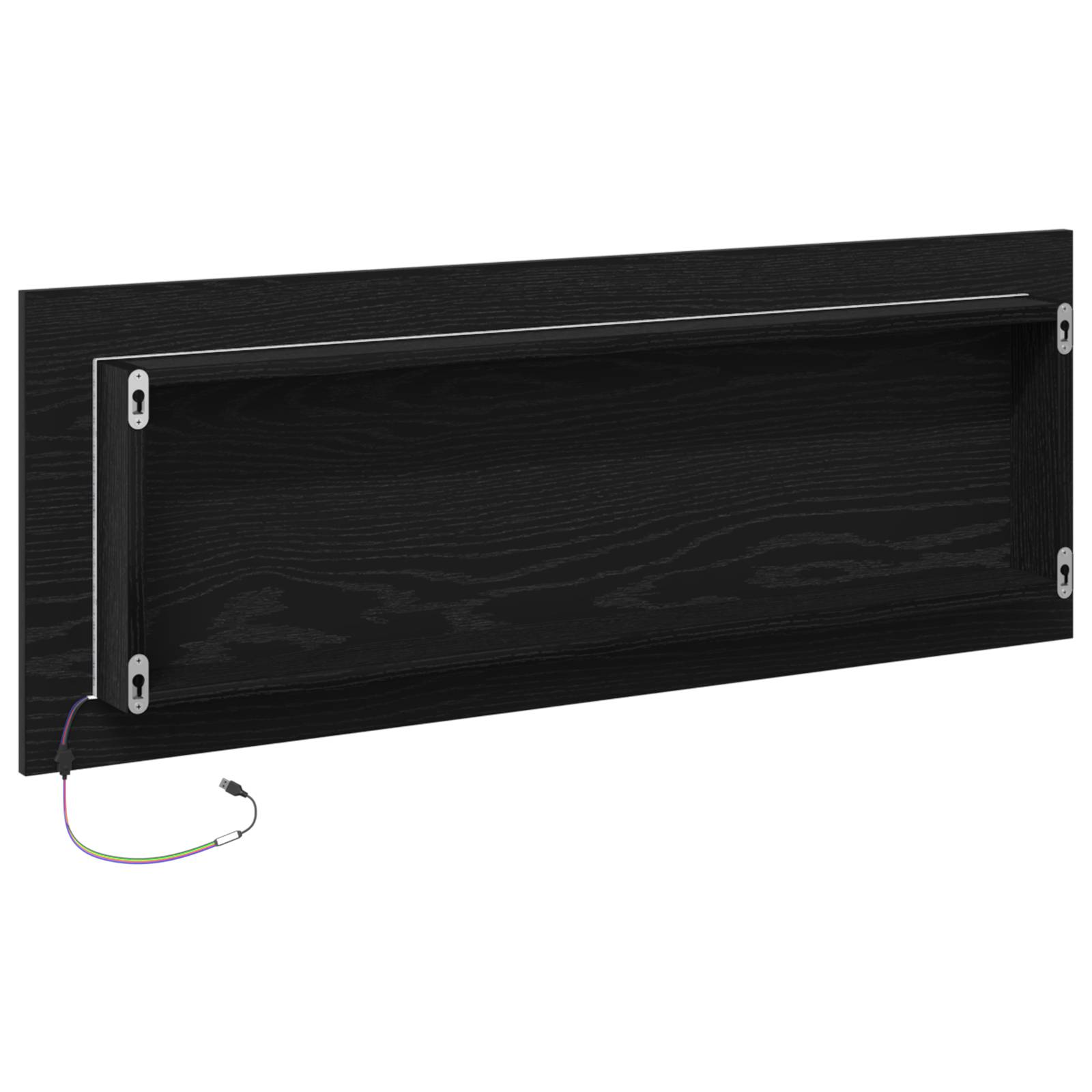 vidaXL LED Badspiegel Schwarz Eiche 100x8,5x37 cm Holzwerkstoff
