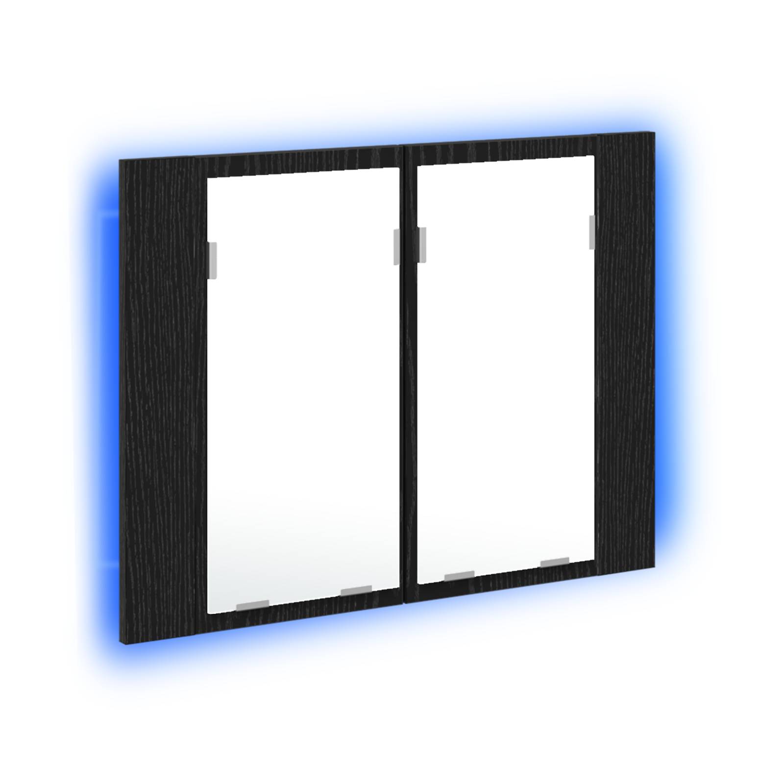 vidaXL LED Spiegelschrank Schwarz Eiche 60x12x45 cm Holzwerkstoff