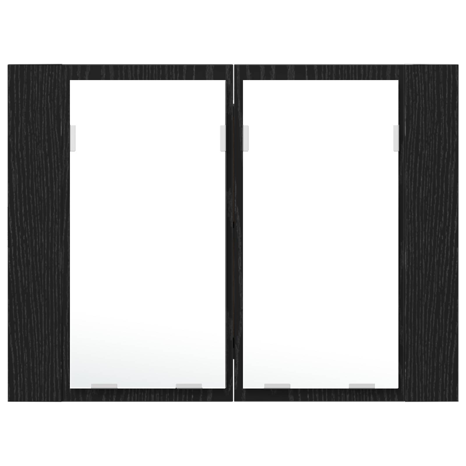 vidaXL LED Spiegelschrank Schwarz Eiche 60x12x45 cm Holzwerkstoff
