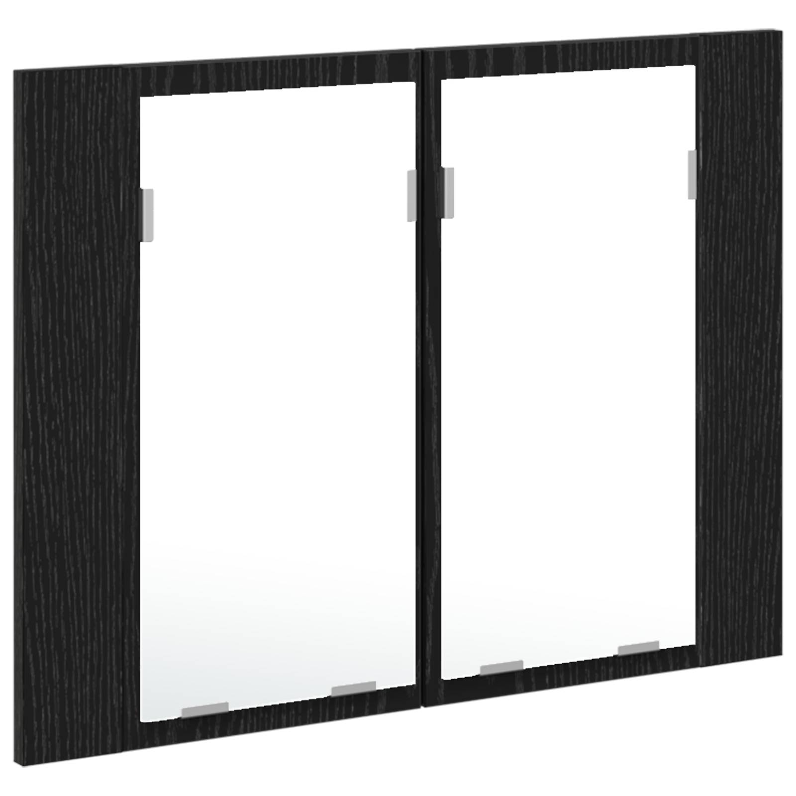 vidaXL LED Spiegelschrank Schwarz Eiche 60x12x45 cm Holzwerkstoff