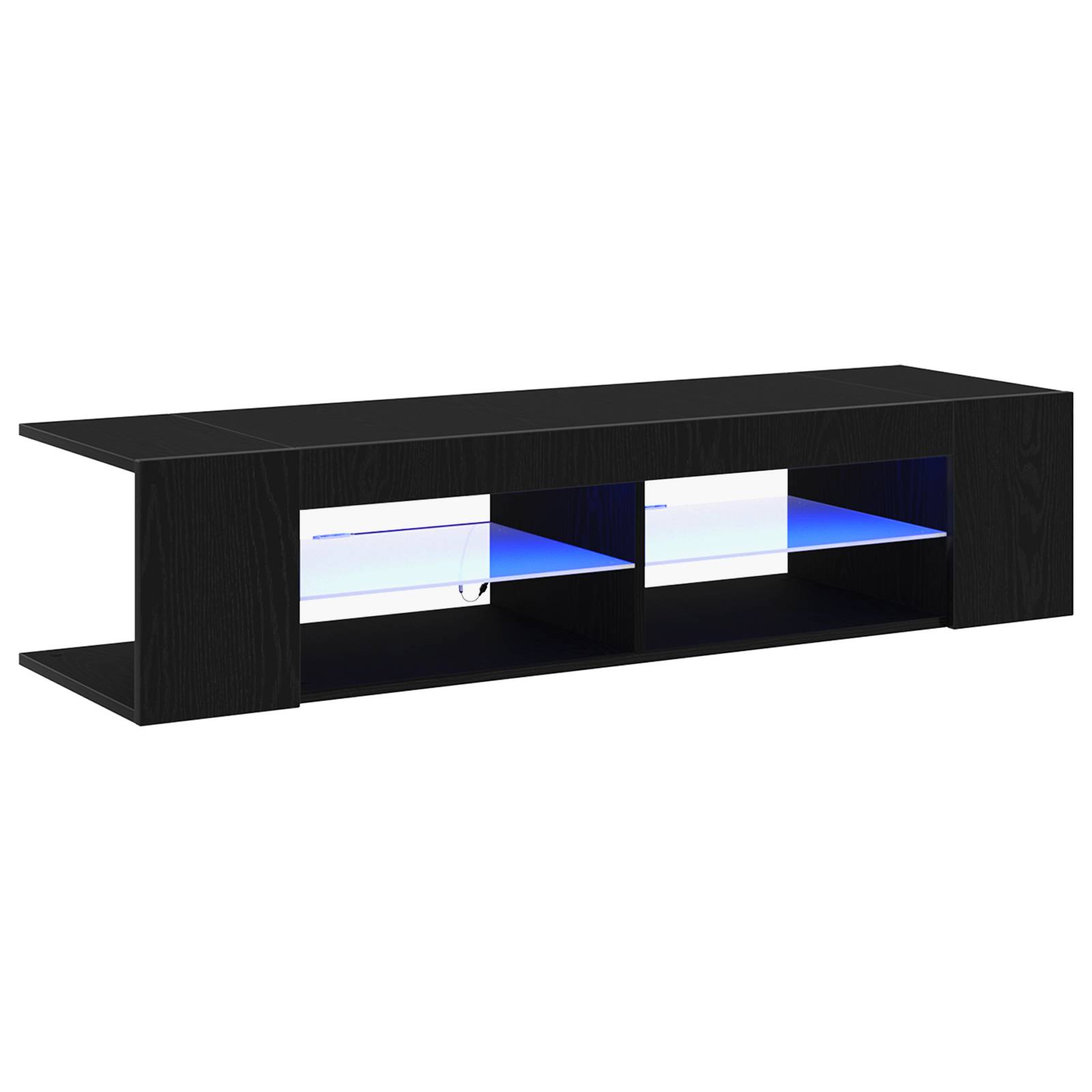 vidaXL LED TV-Schrank Schwarz Eiche 135x39x30 cm Holzwerkstoff
