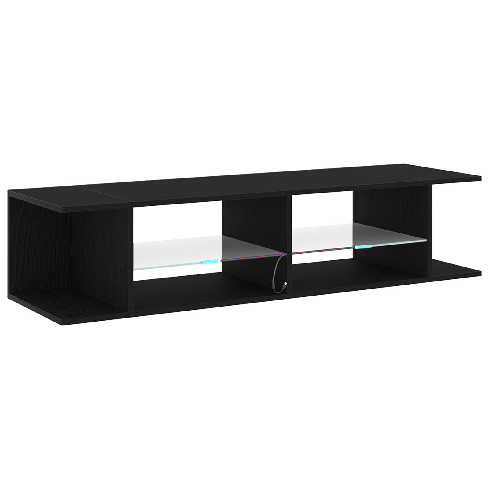 vidaXL LED TV-Schrank Schwarz Eiche 135x39x30 cm Holzwerkstoff