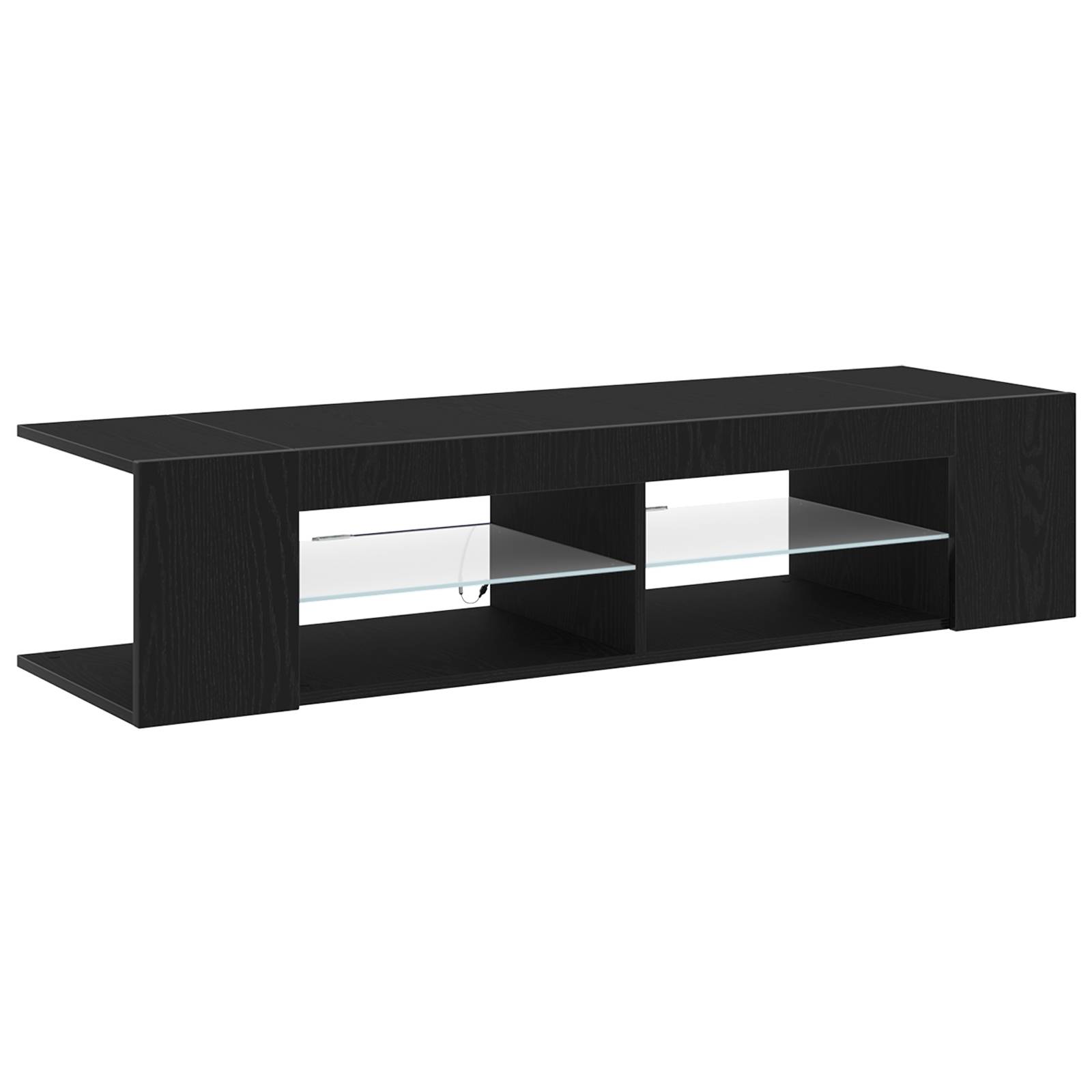 vidaXL LED TV-Schrank Schwarz Eiche 135x39x30 cm Holzwerkstoff
