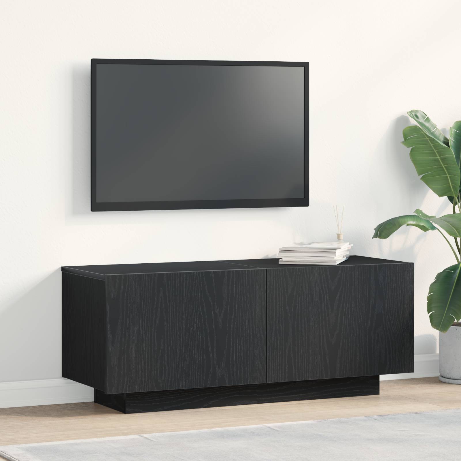 vidaXL TV-Möbel Schwarz Eiche 100x35x40 cm Holzwerkstoff