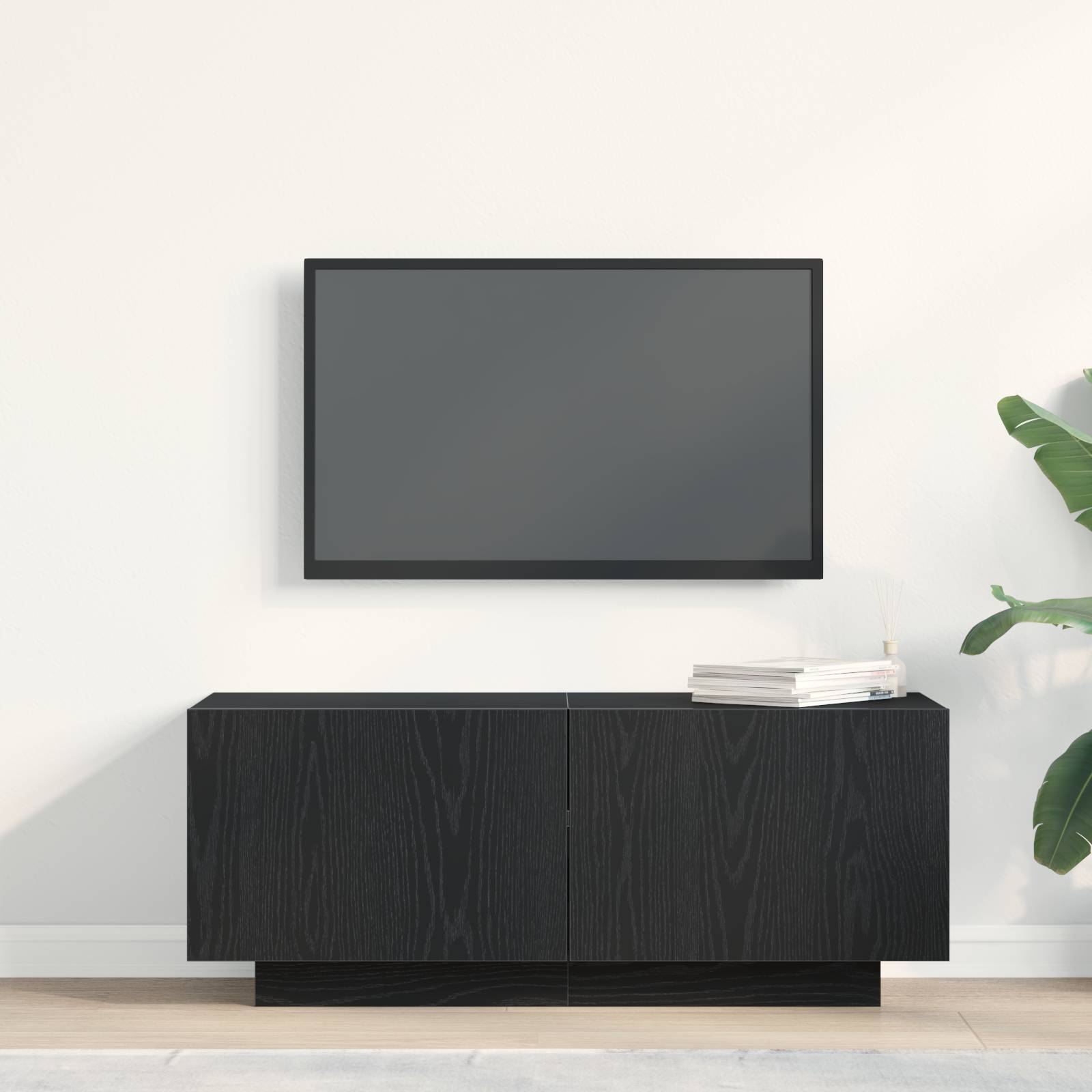 vidaXL TV-Möbel Schwarz Eiche 100x35x40 cm Holzwerkstoff