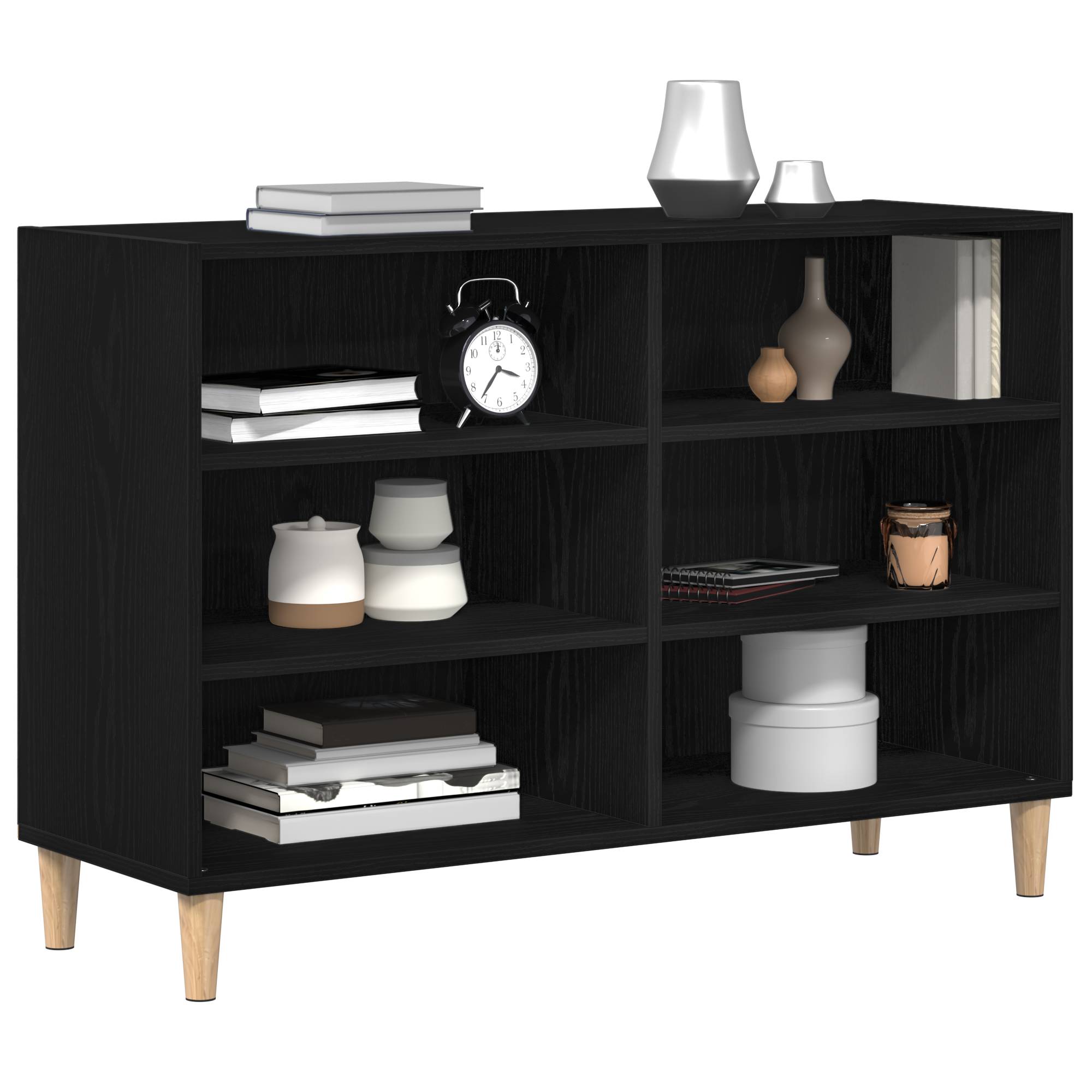 vidaXL Sideboard Schwarz Eiche 103,5 x 35 x 70 cm Möbelstoff