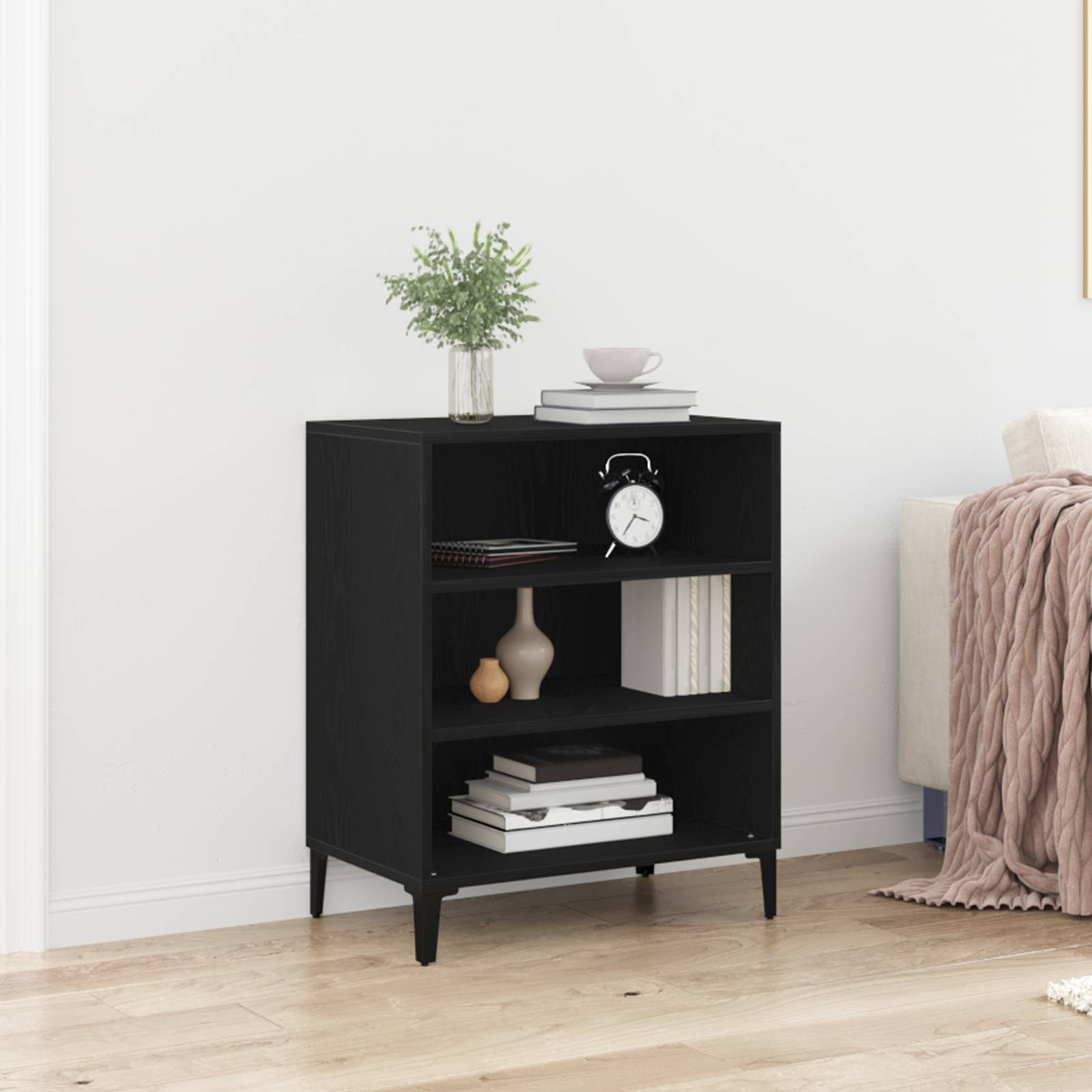 vidaXL Sideboard Schwarz Eiche 57x35x70 cm Holzwerkstoff