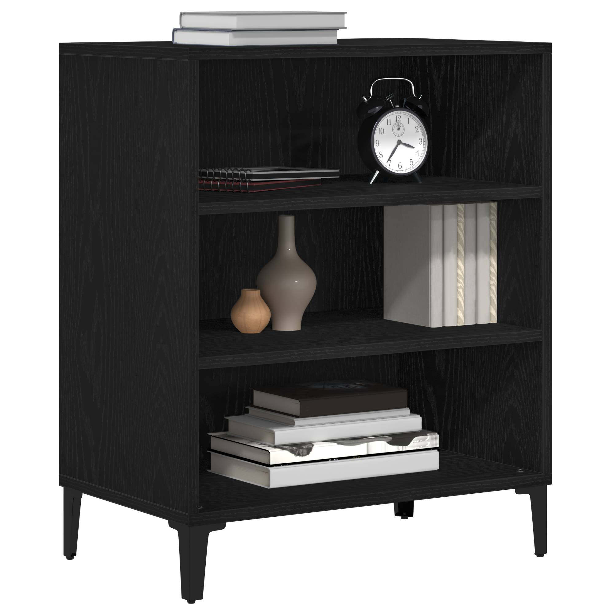 vidaXL Sideboard Schwarz Eiche 57x35x70 cm Holzwerkstoff