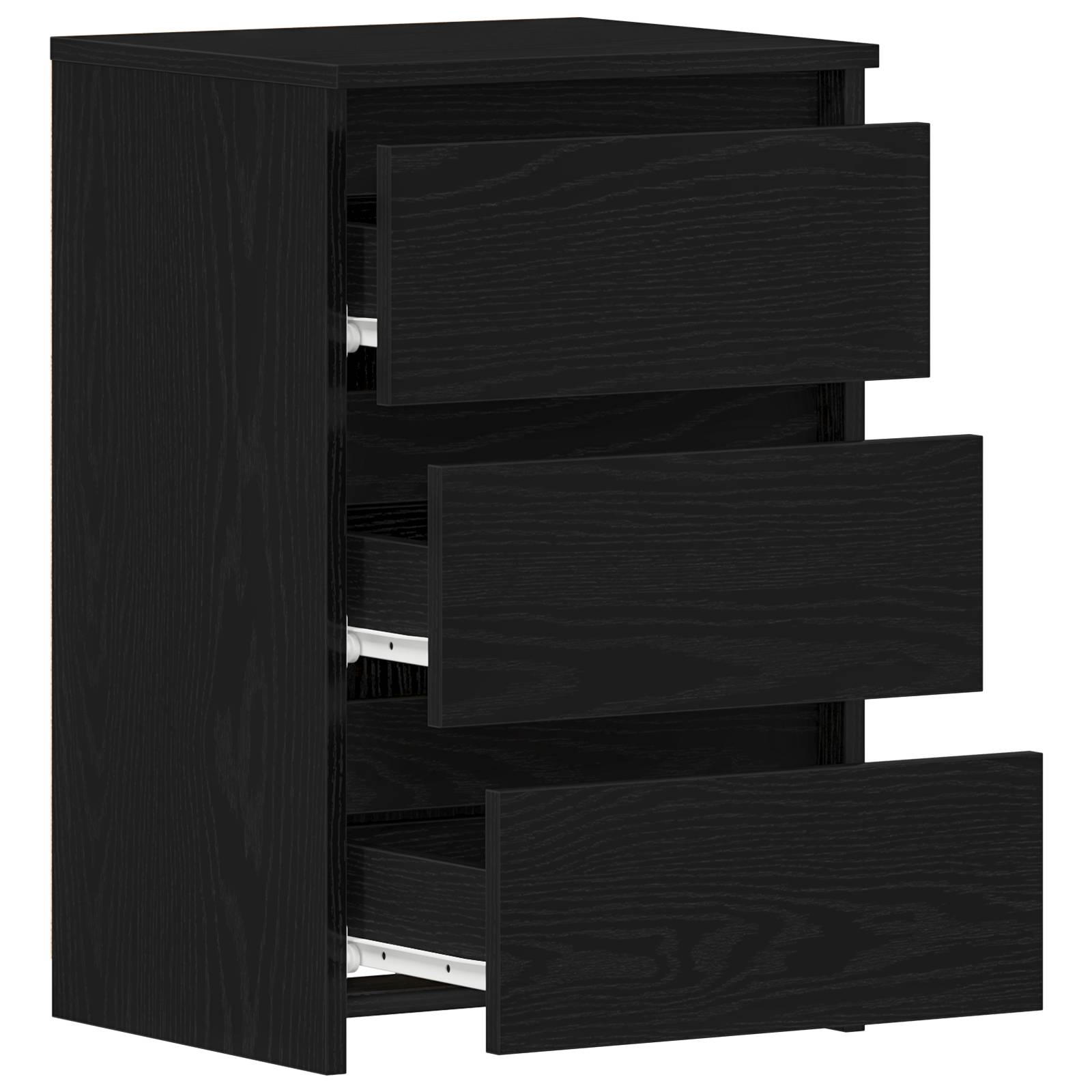 vidaXL Nachttische 2er Set Schwarz Eiche 40x35x62,5 cm Holzwerkstoff