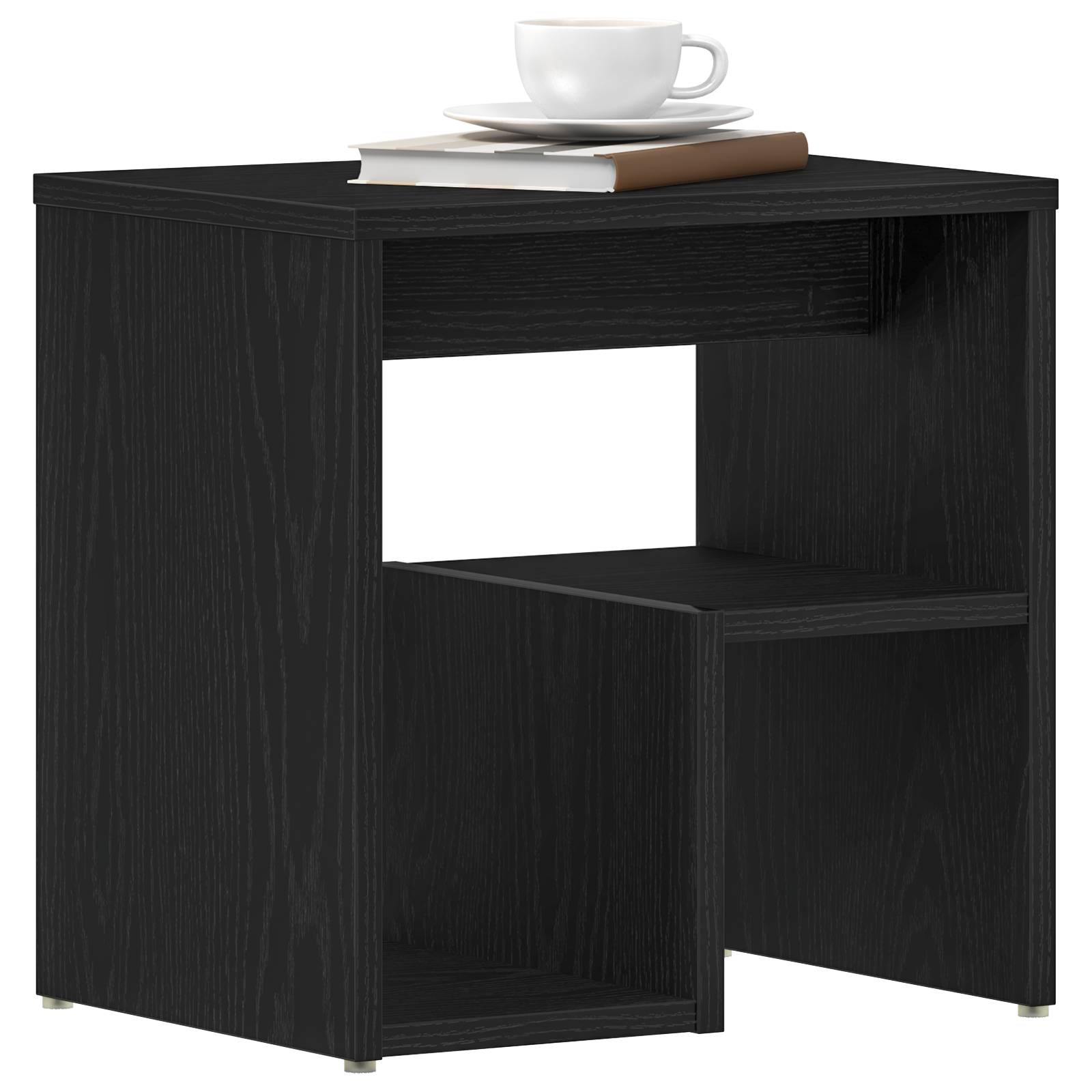 vidaXL Nachttisch Schwarz Eiche 40x30x40 cm Ingenieured Holz