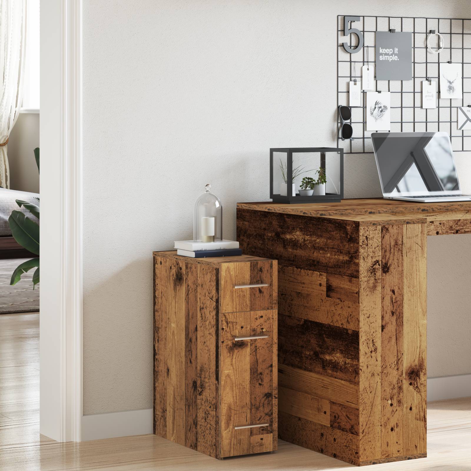 vidaXL Apotheker-Schrank aus altem Holz 20x45,5x60 cm aus Holzwerkstoff