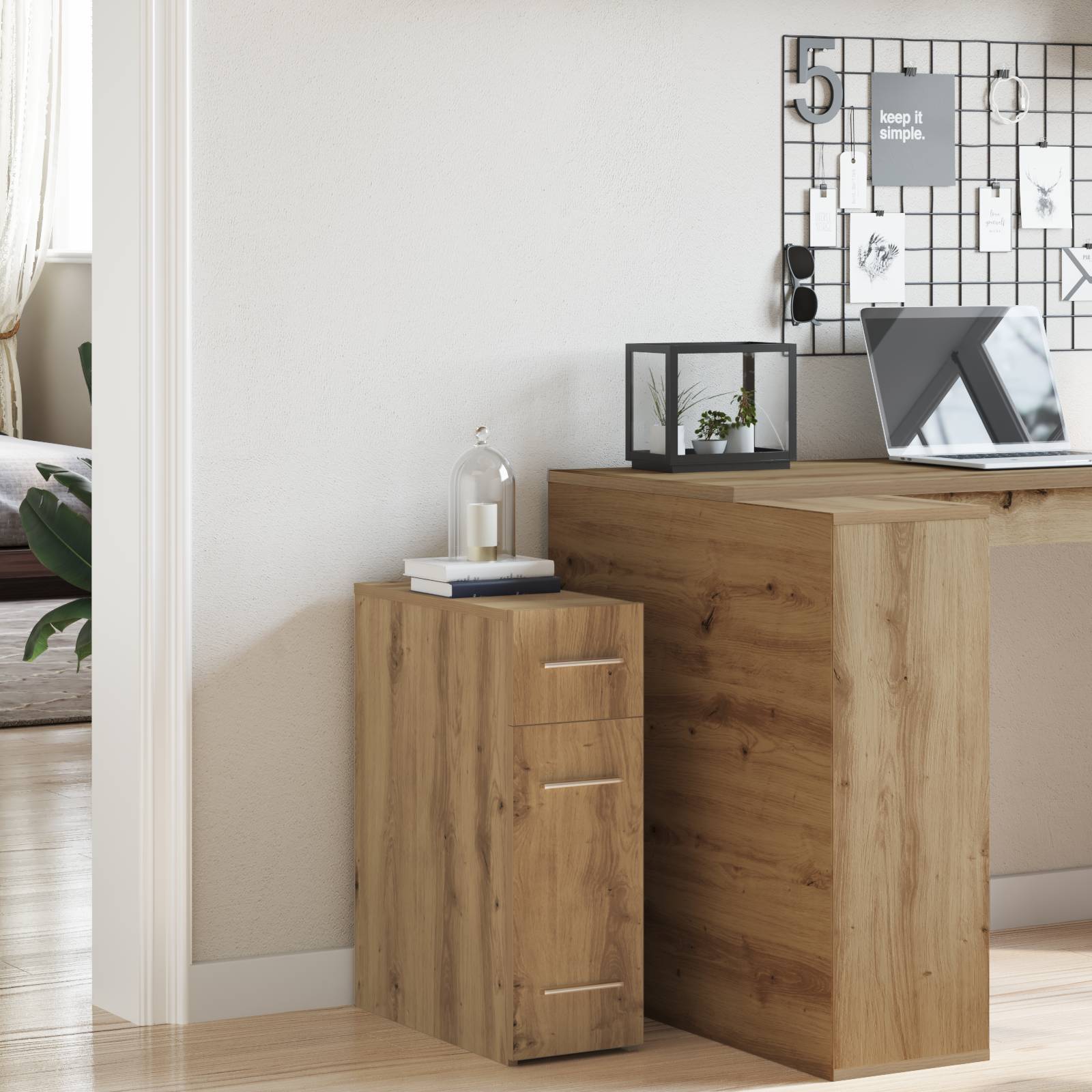 vidaXL Apothekerschrank Artisan Eiche 20x45,5x60 cm Holzwerkstoff