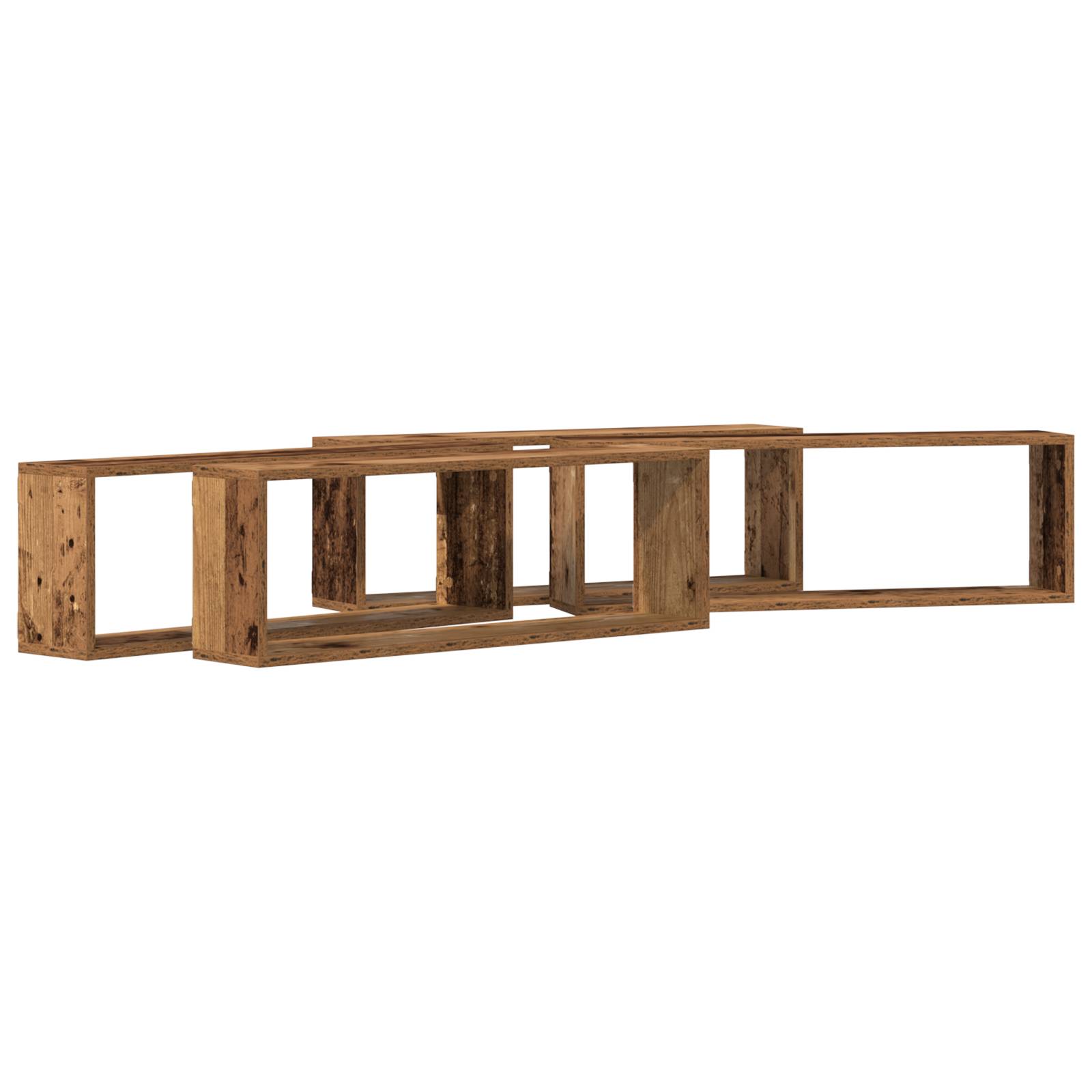 vidaXL Wandregale 4er Set Altholz 80x15x26 cm Holzwerkstoff