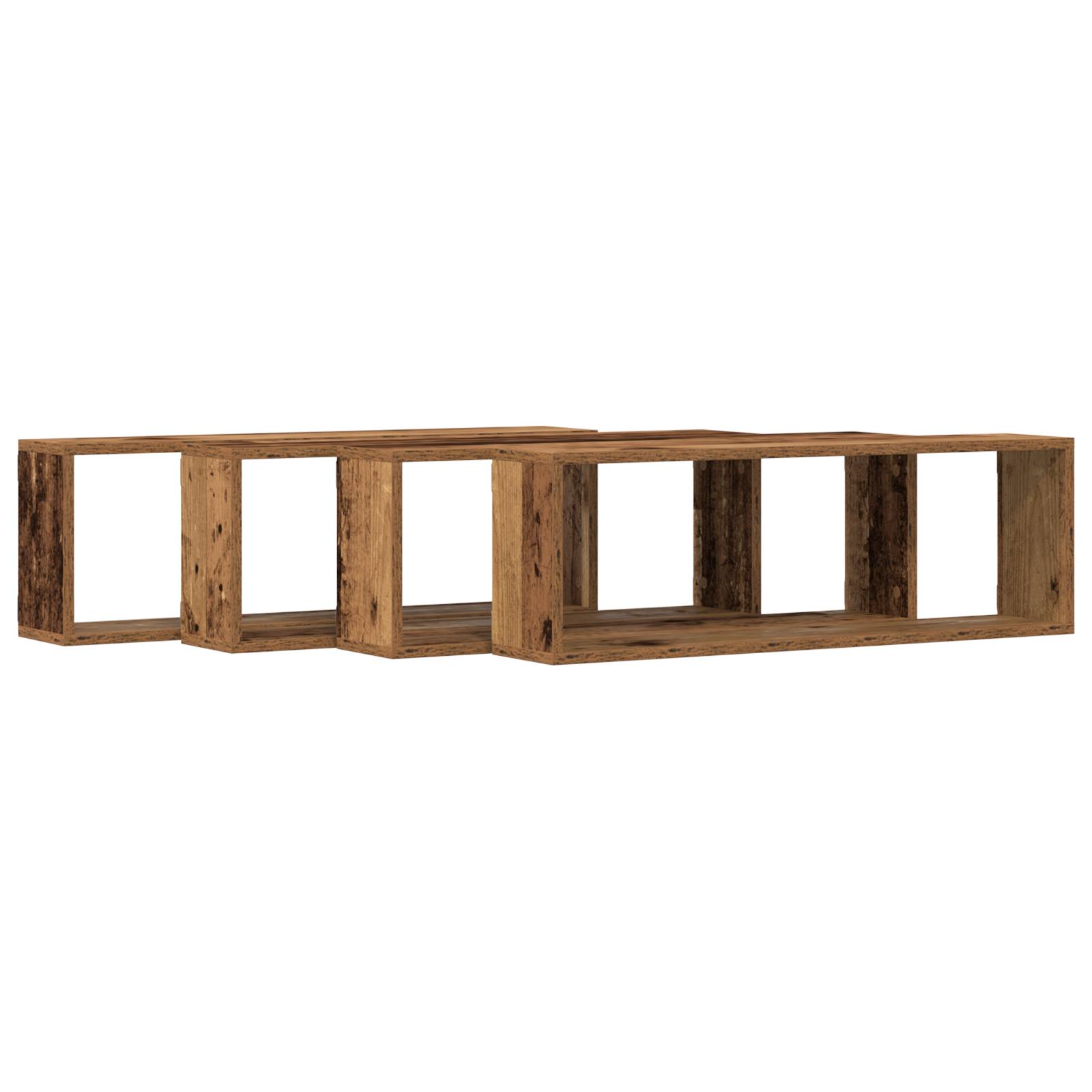 vidaXL Wandregale 4er Set Altholz 80x15x26 cm Holzwerkstoff