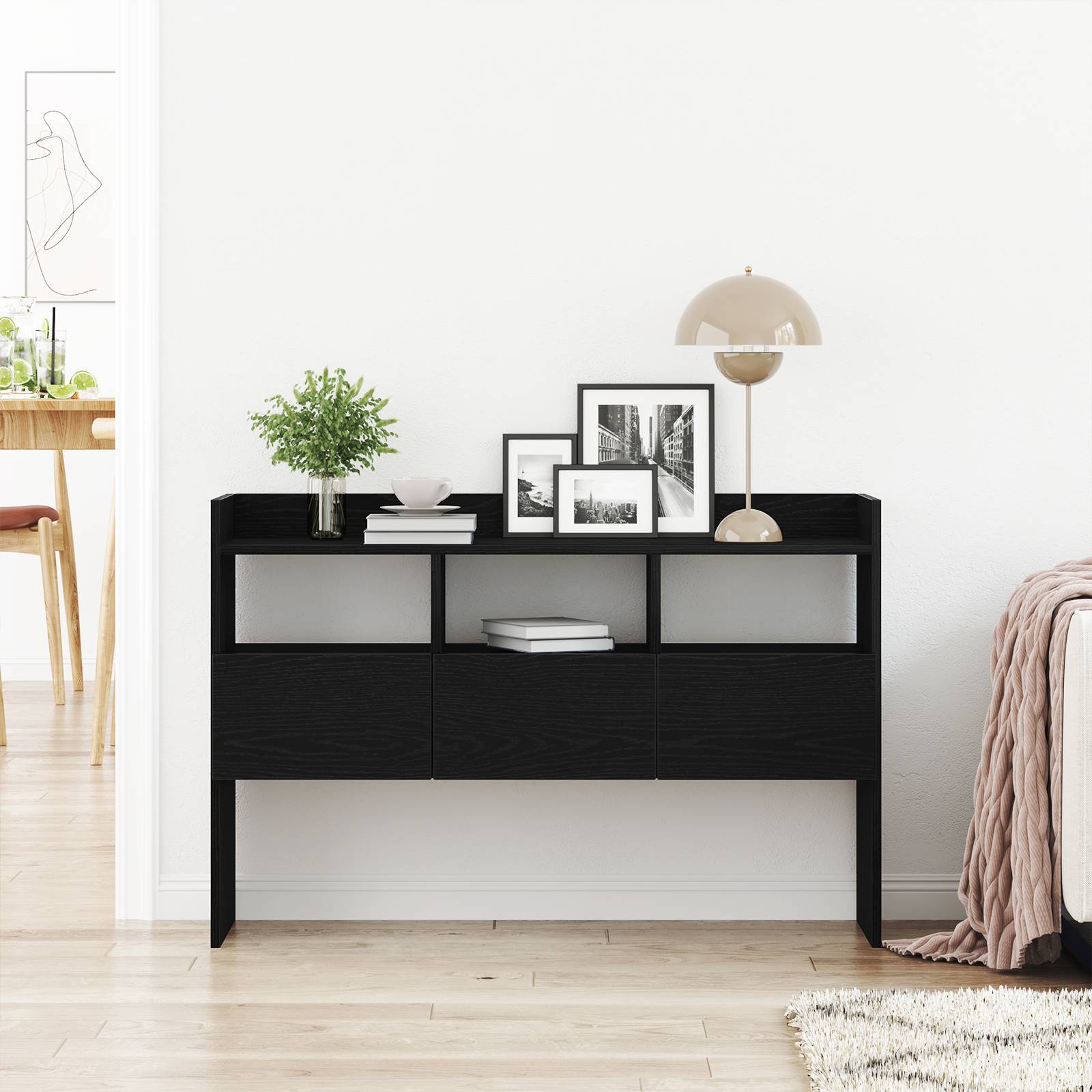 vidaXL Sideboard in schwarzer Eiche 105x30x70 cm aus Holzwerkstoff