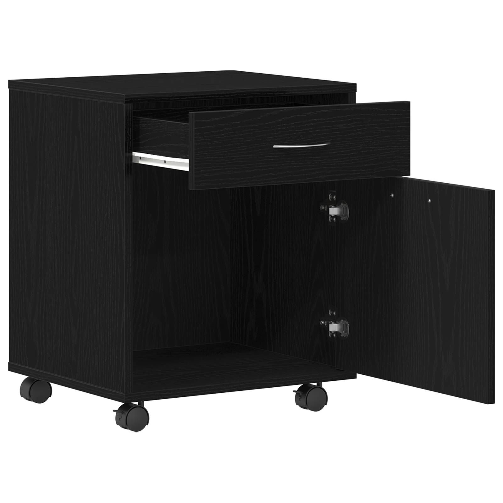 vidaXL Rollschrank Schwarz Eiche 45x38x54 cm Holzwerkstoff