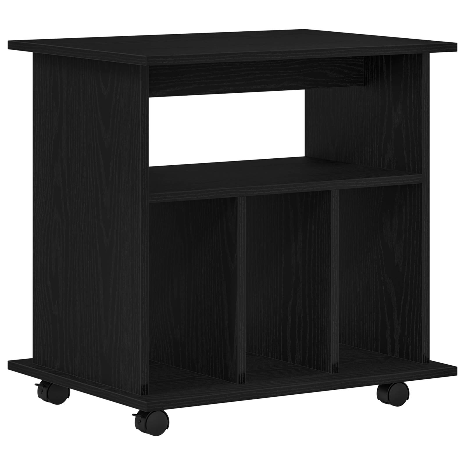 vidaXL Rollschrank Schwarz Eiche 60x45x55 cm Holzwerkstoff