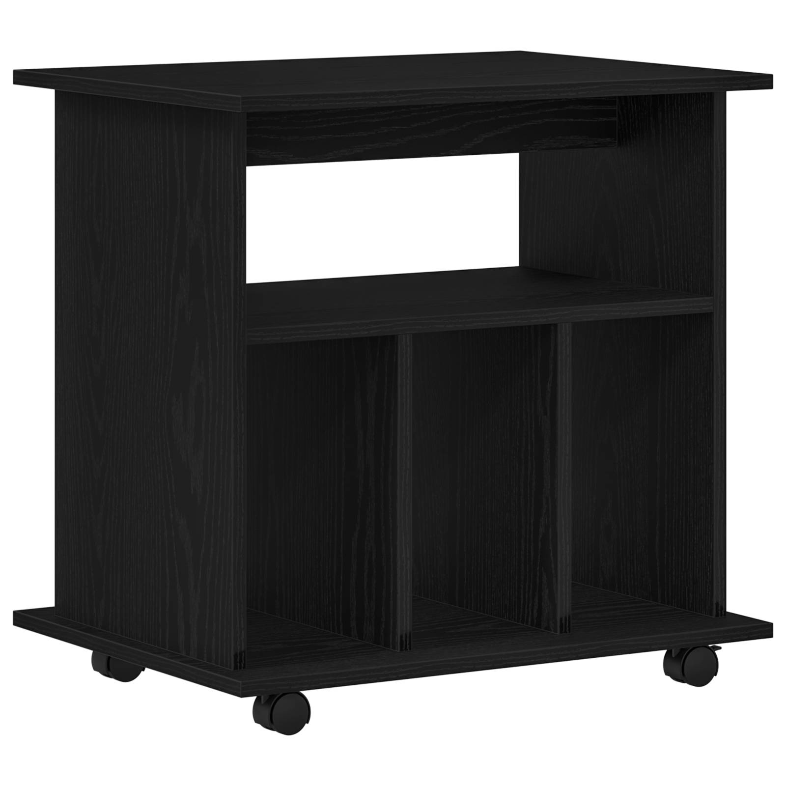 vidaXL Rollschrank Schwarz Eiche 60x45x55 cm Holzwerkstoff