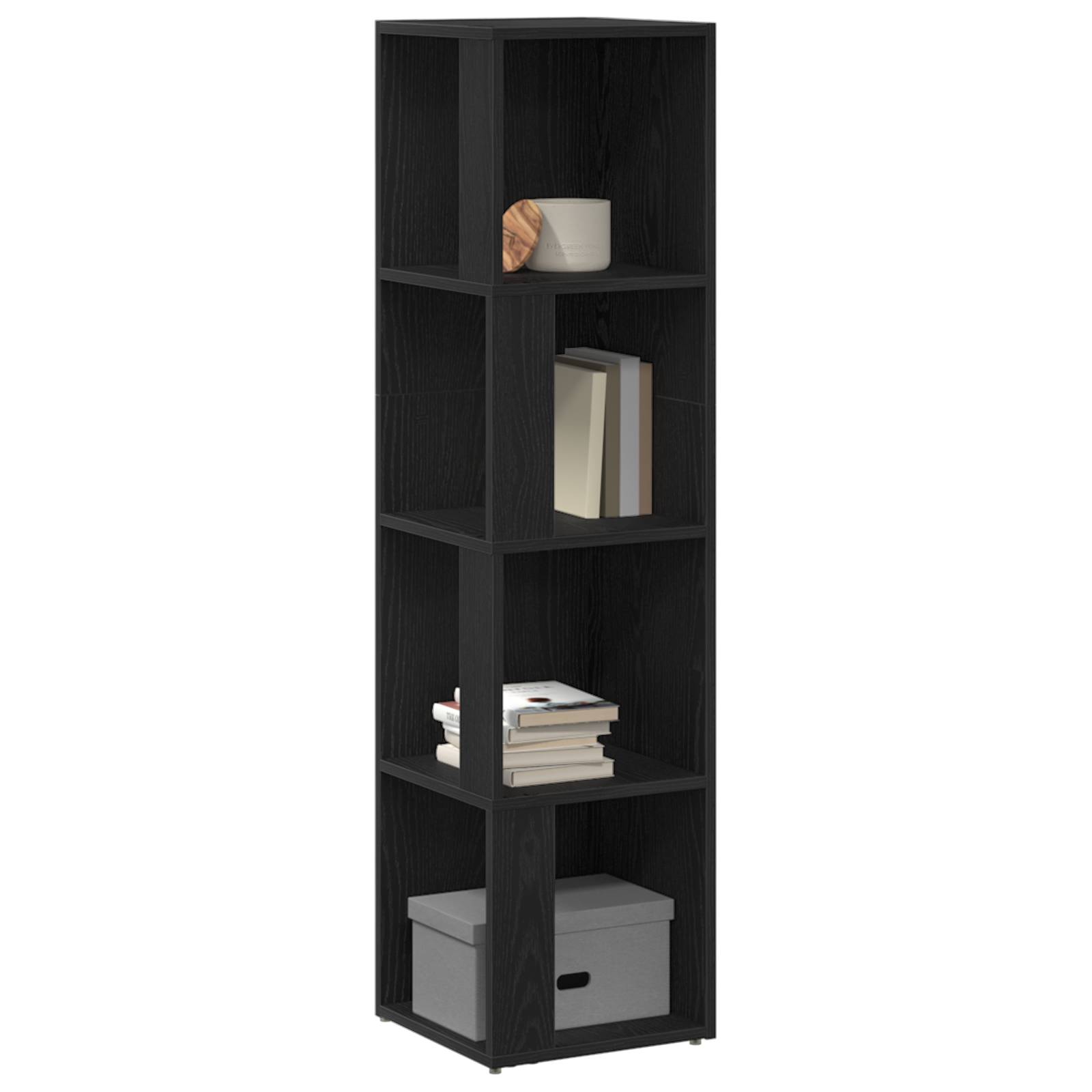 vidaXL Bücherregal Schwarz Eiche 33x33x132 cm Holzwerkstoff