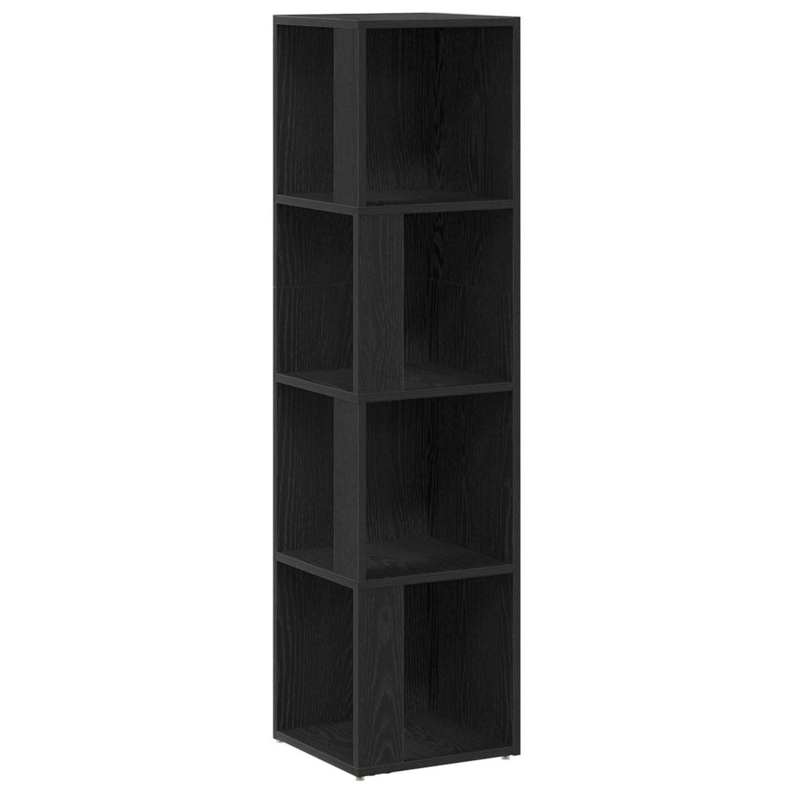 vidaXL Bücherregal Schwarz Eiche 33x33x132 cm Holzwerkstoff