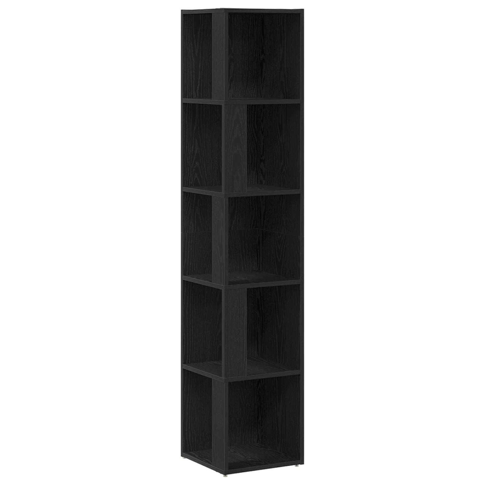 vidaXL Eckschrank Schwarz Eiche 33x33x164,5 cm Holzwerkstoff