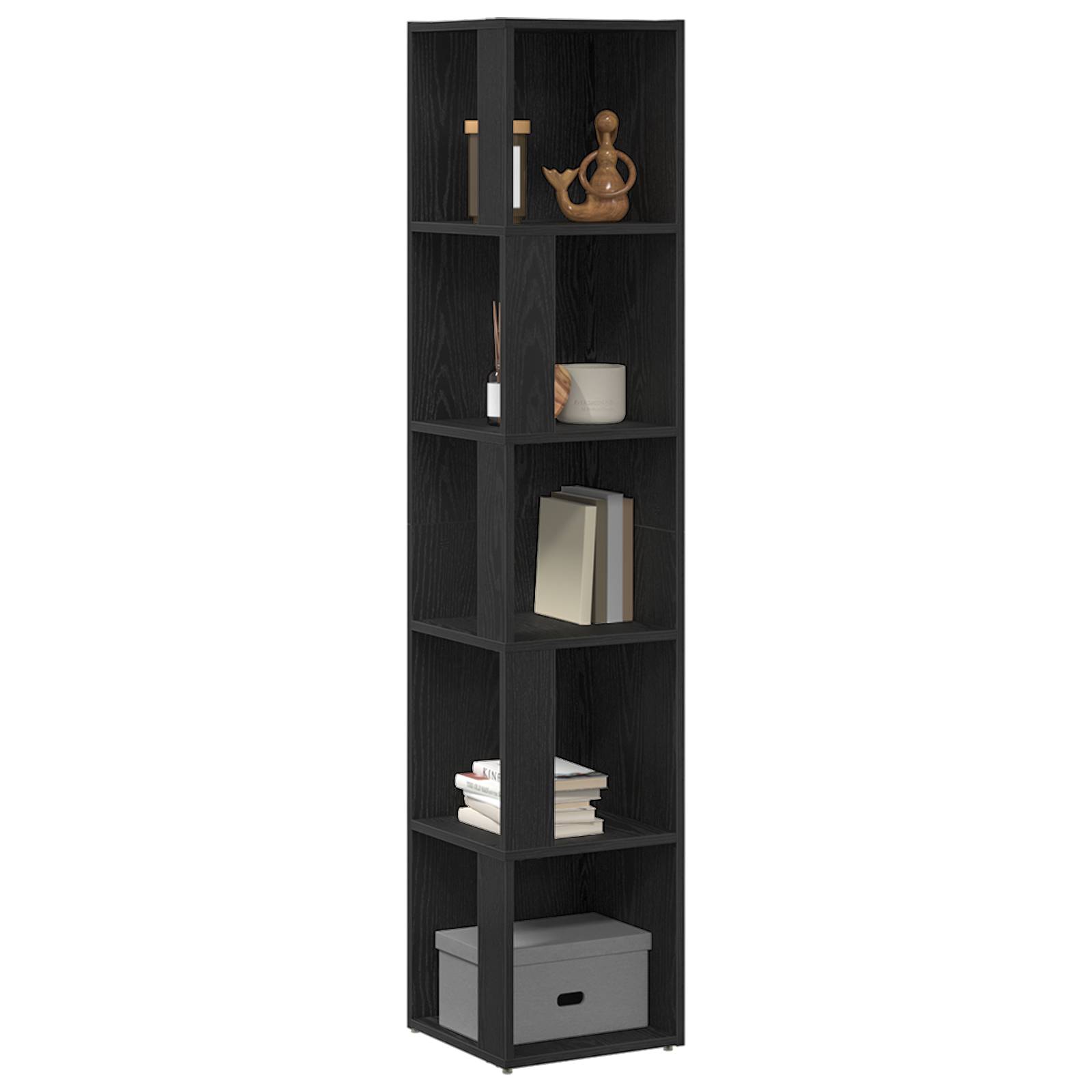 vidaXL Eckschrank Schwarz Eiche 33x33x164,5 cm Holzwerkstoff