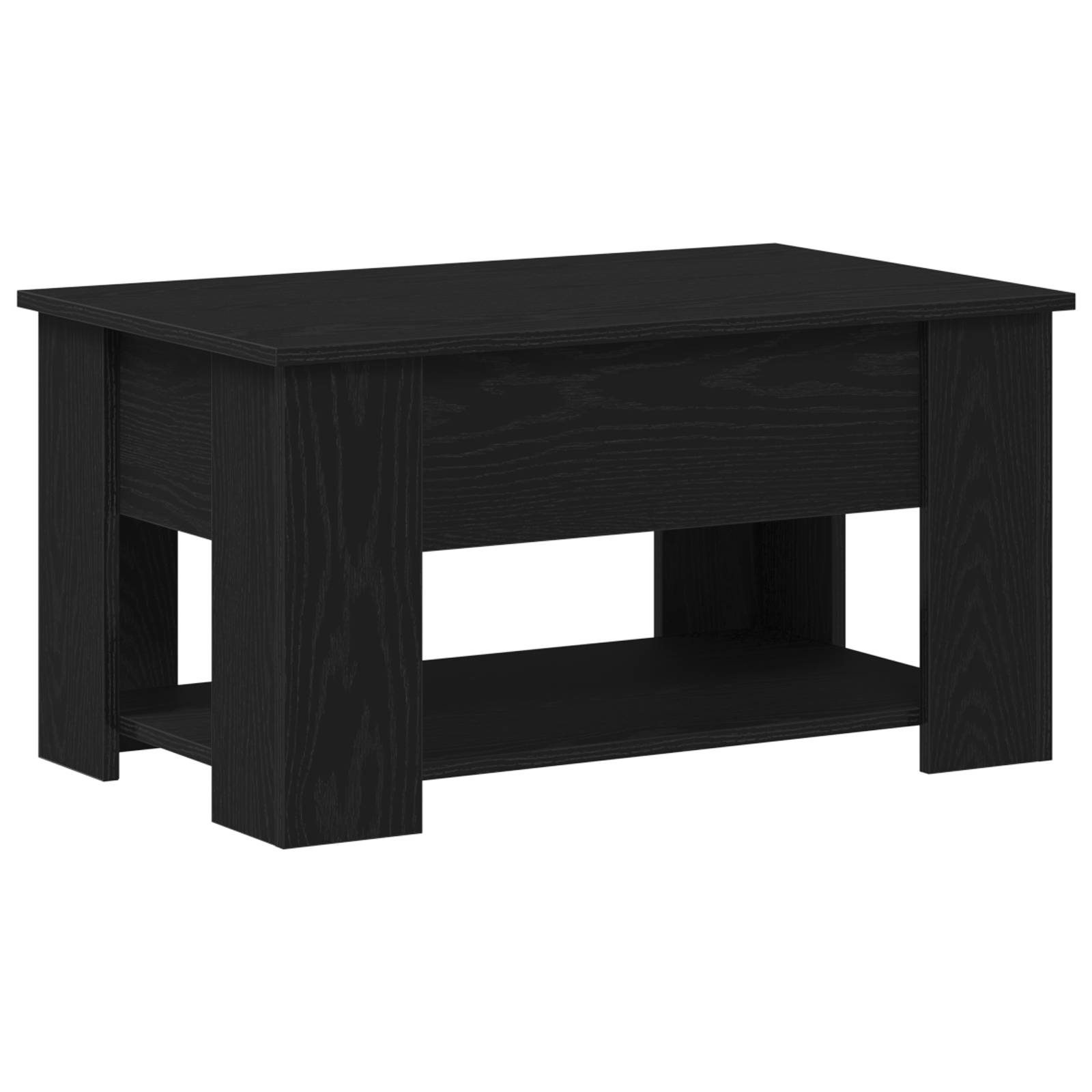 vidaXL Schwarzer Eichencouchtisch 79x49x41 cm aus Holzwerkstoff